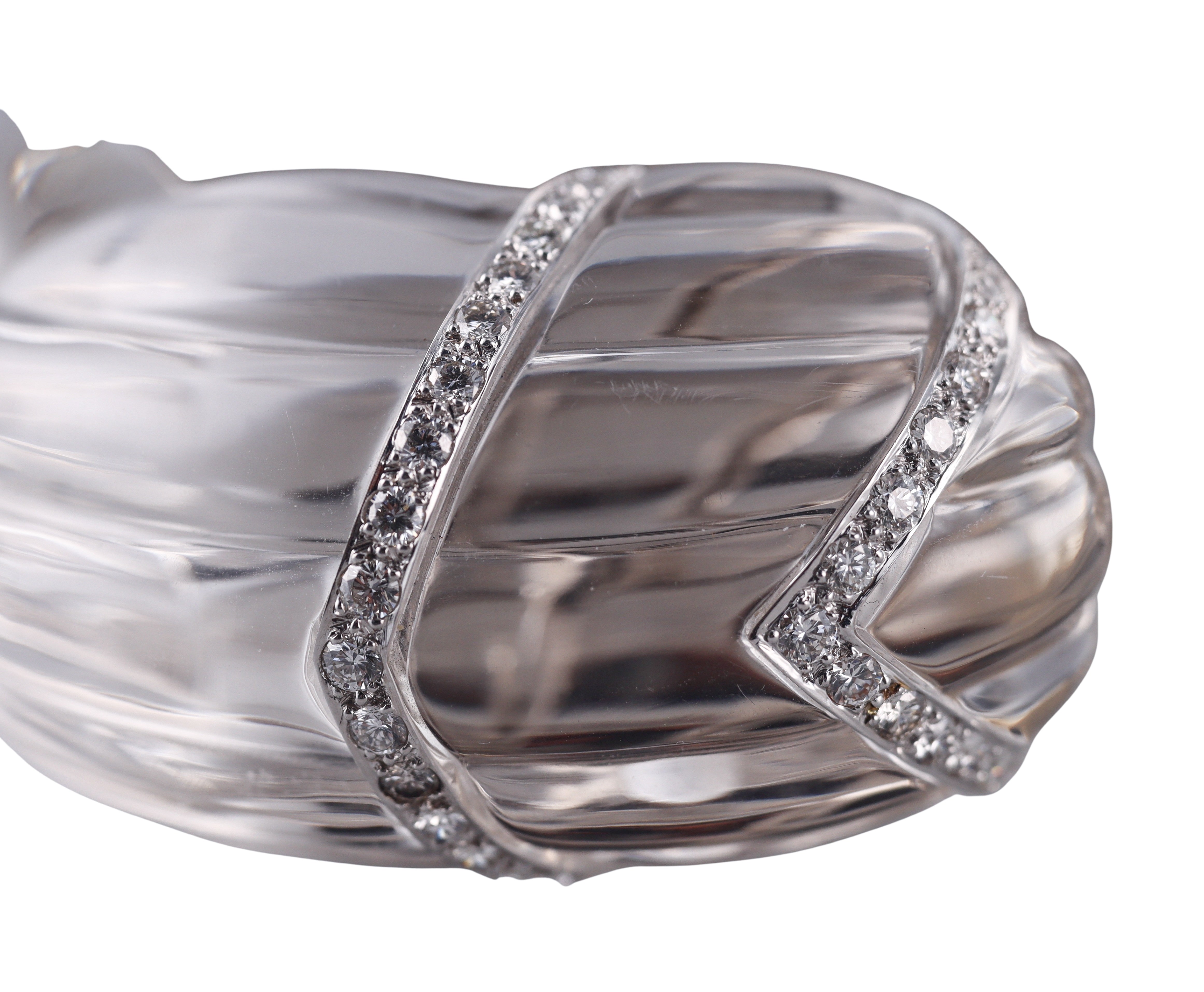 David Webb Crystal Diamond Gold Platinum Cuff Bracelet