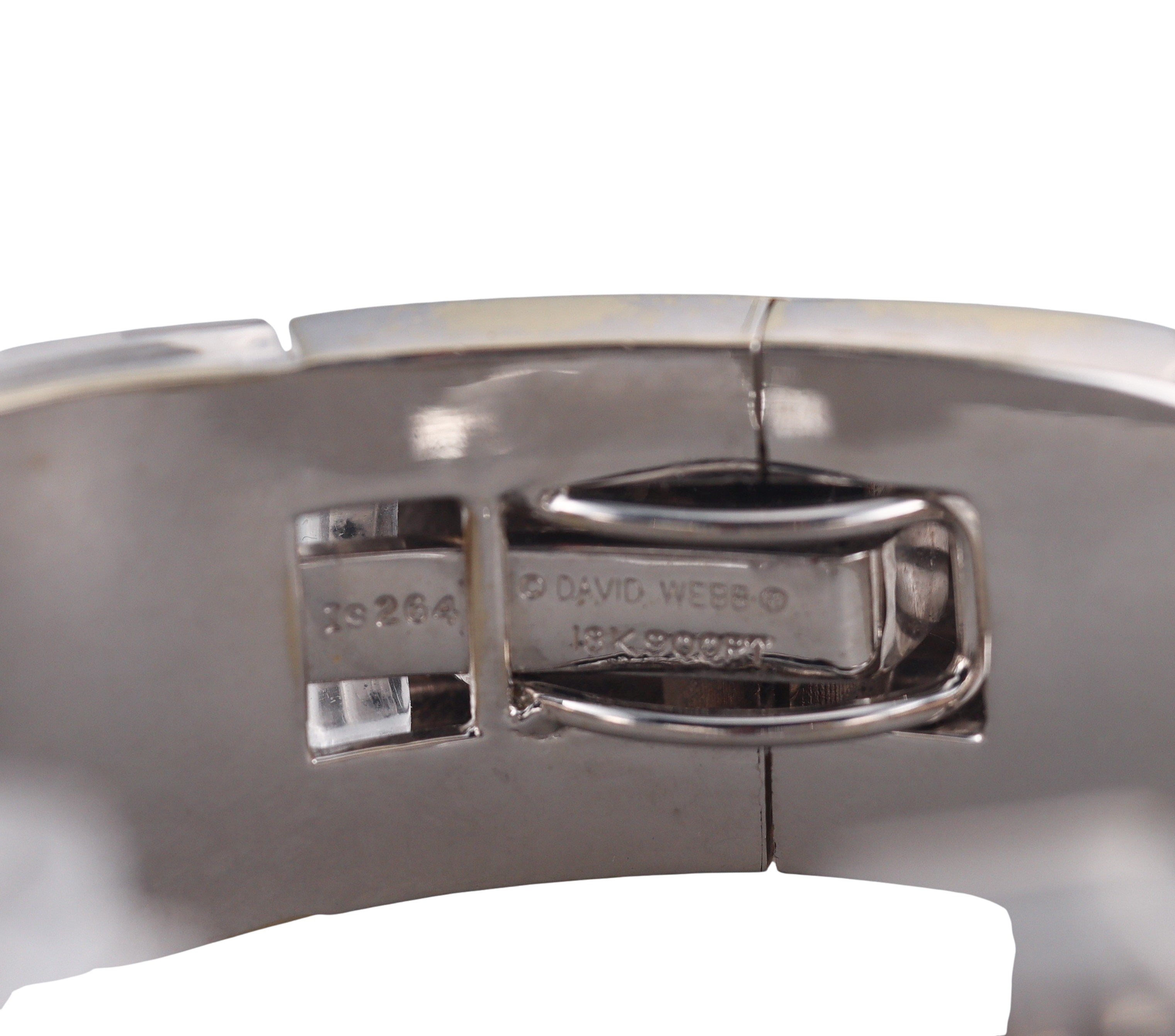 David Webb Crystal Diamond Gold Platinum Step Cuff Bracelet