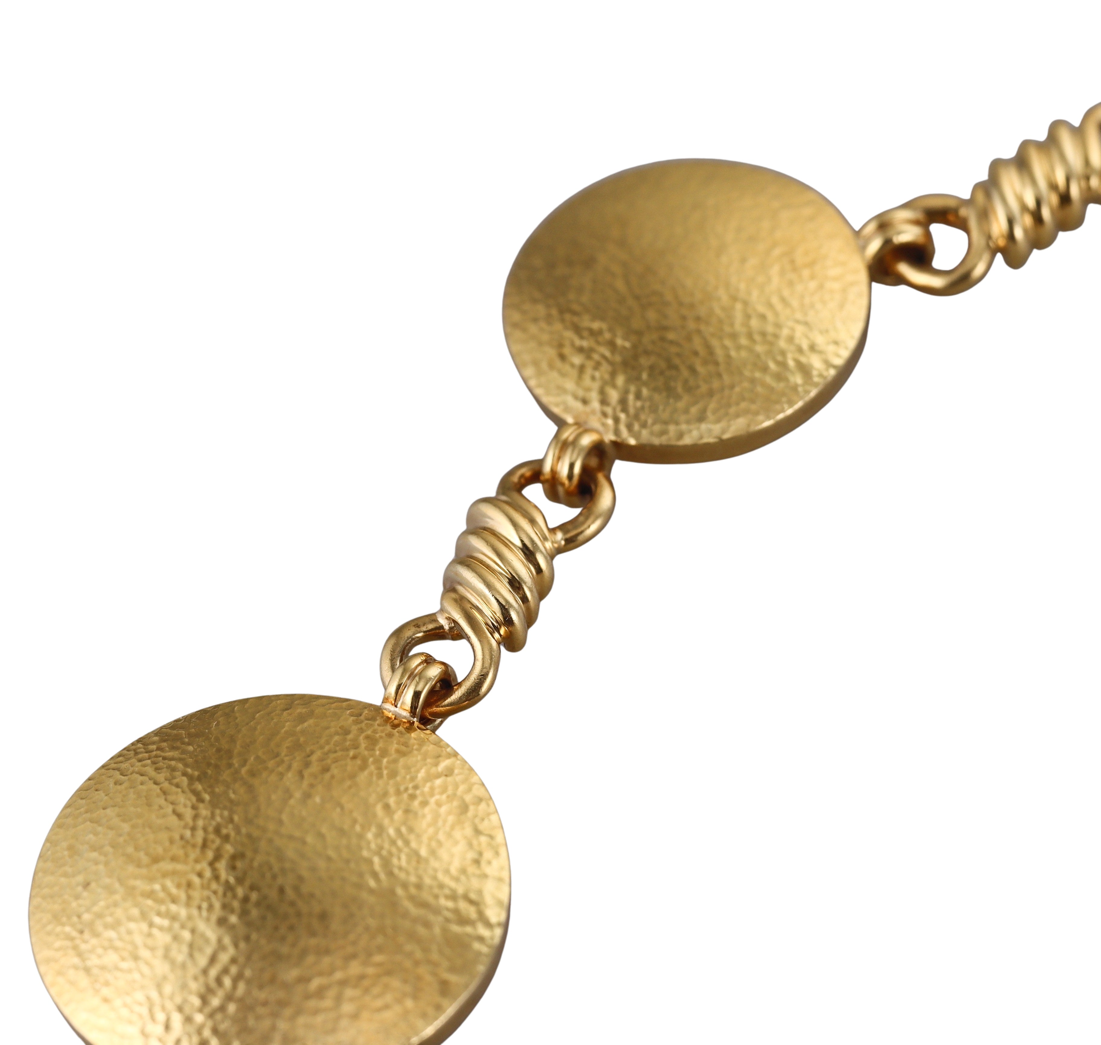 David Webb Hammered Gold Solar Necklace