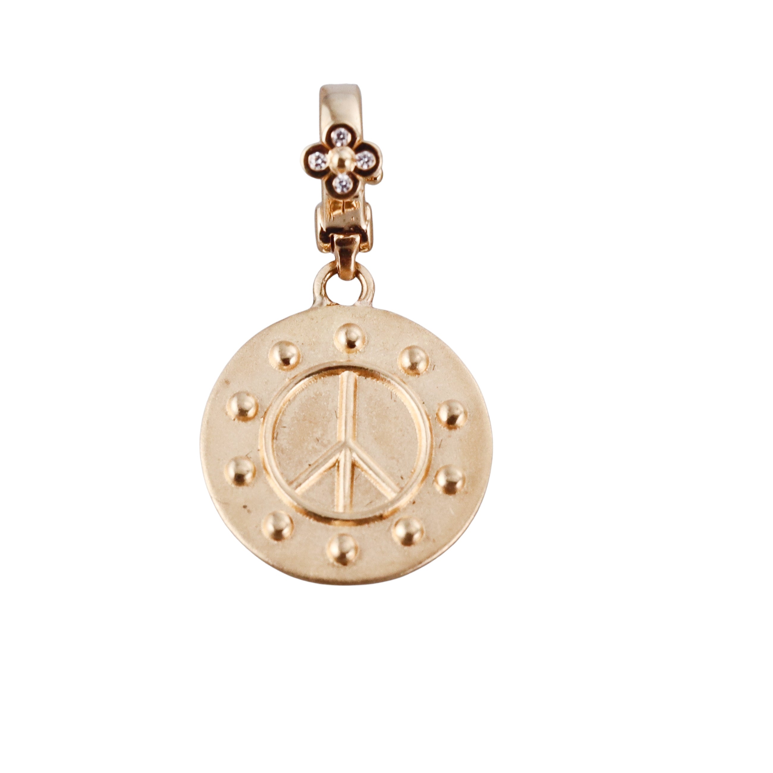 Orly Marcel Gold Diamond Peace Sign Pendant