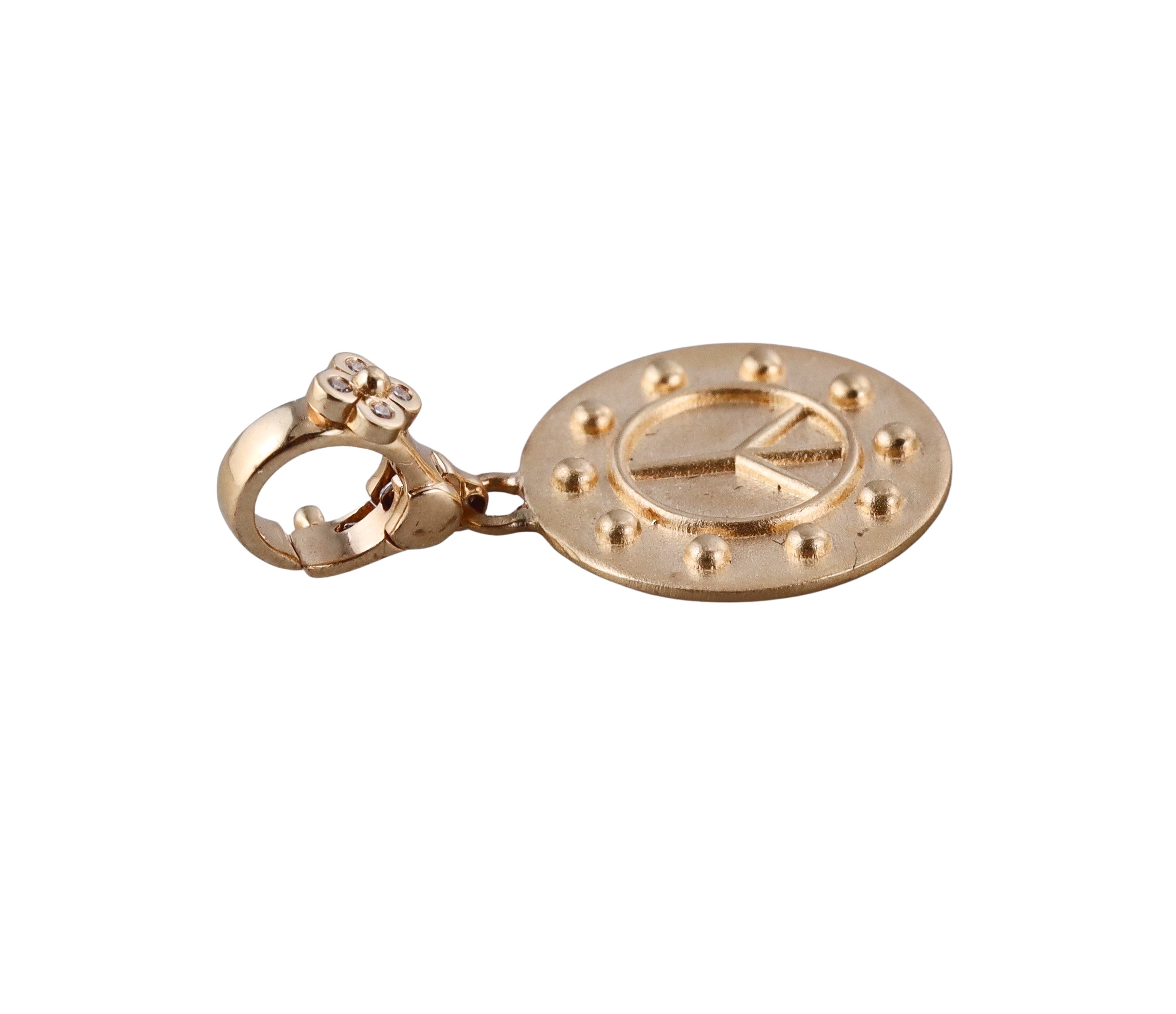 Orly Marcel Gold Diamond Peace Sign Pendant