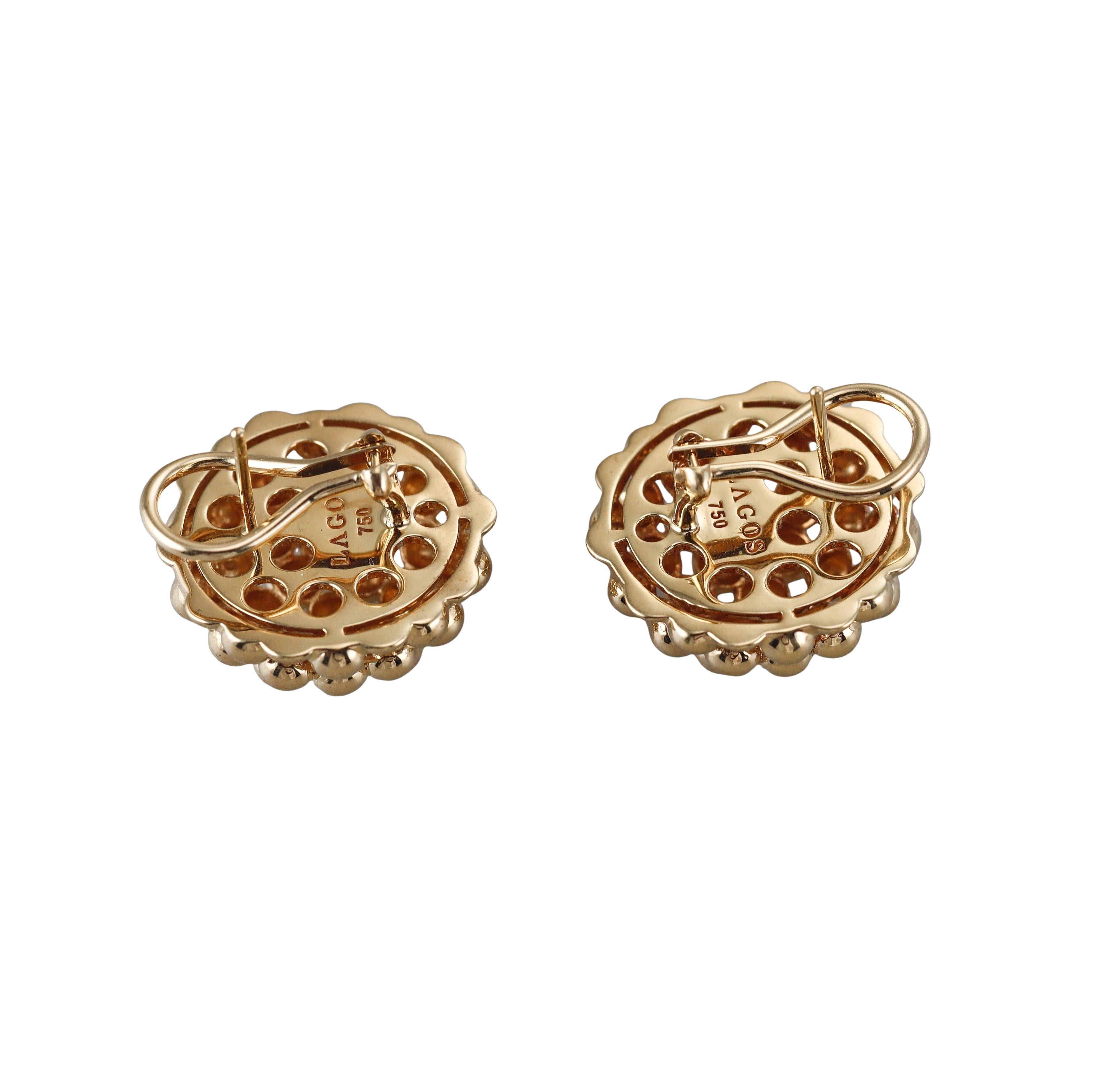 Lagos Caviar Large Gold Beaded Earrings