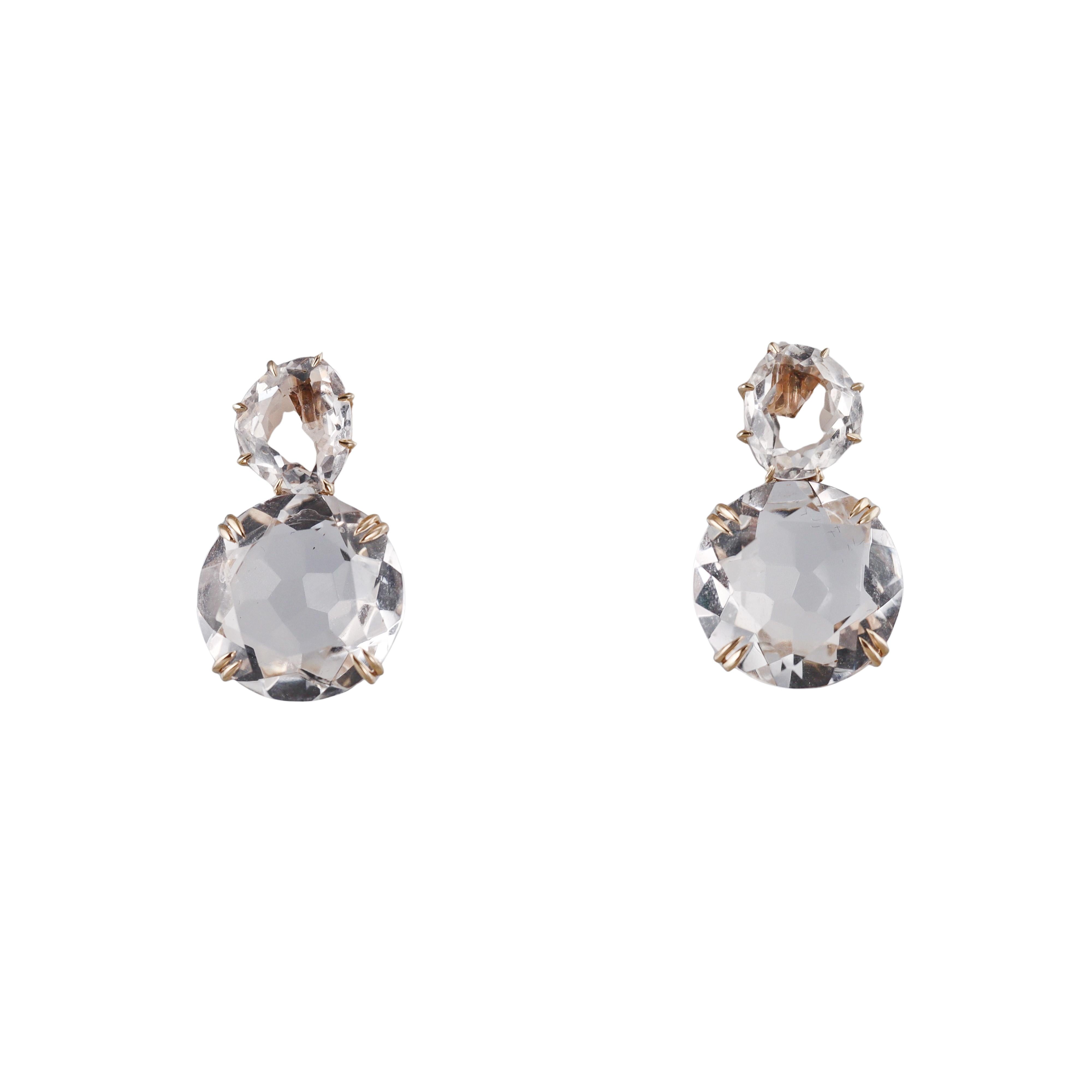 H. Stern Cobblestone Crystal Gold Earrings