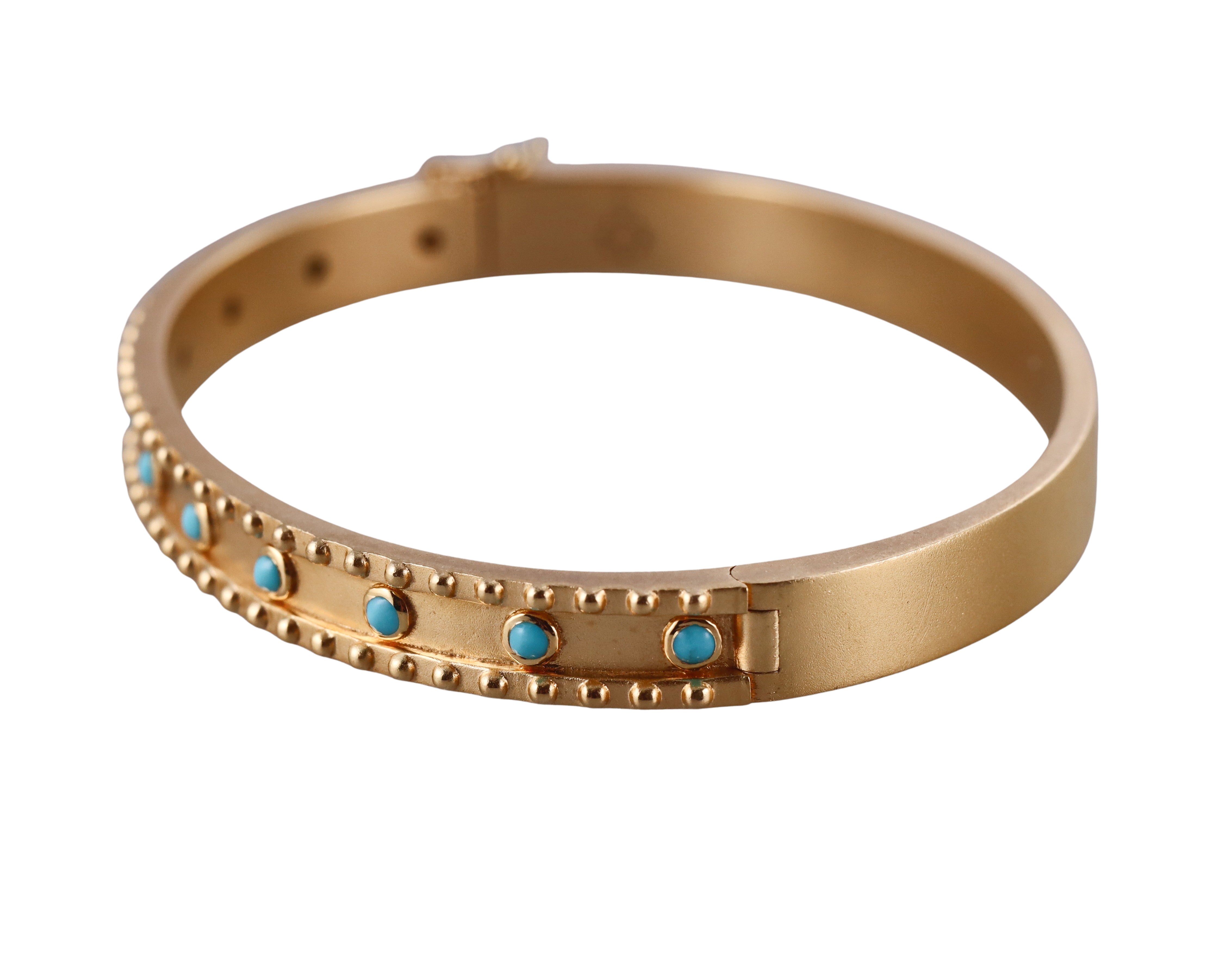Orly Marcel Gold Turquoise Beaded Bangle Bracelet