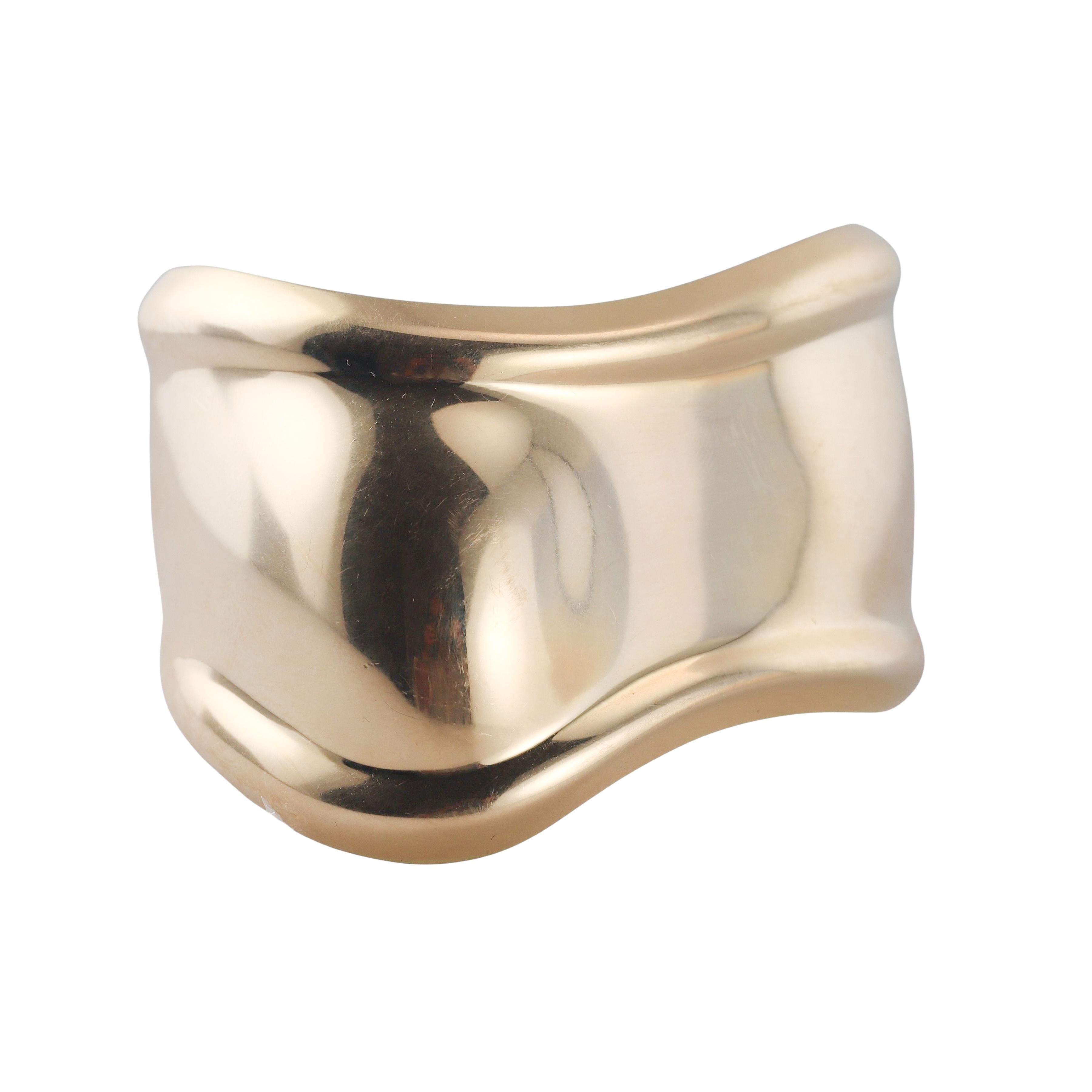 Tiffany & Co Elsa Peretti Gold Bone Cuff Bracelet
