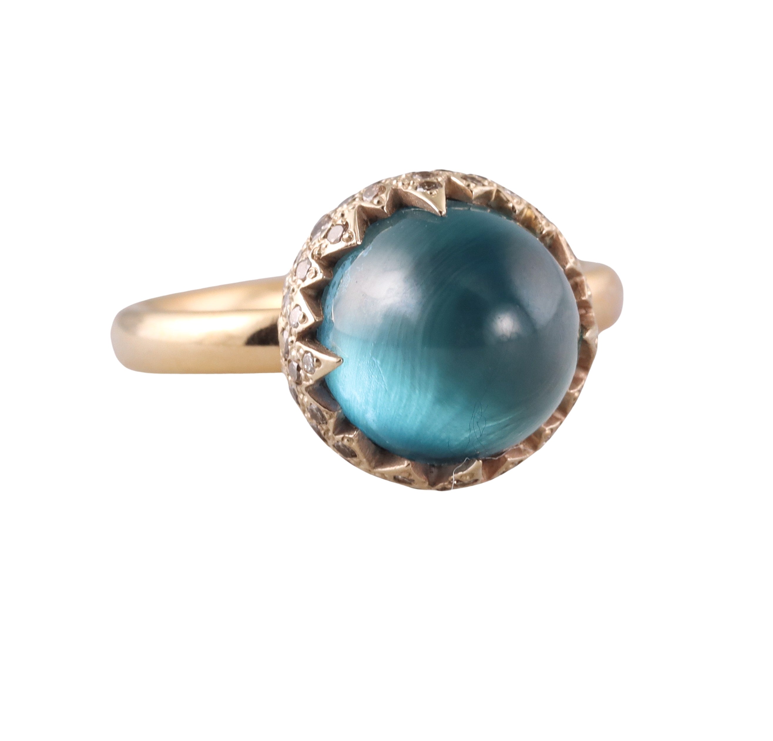 Pomellato Chimera Gold Diamond Blue Topaz Ring