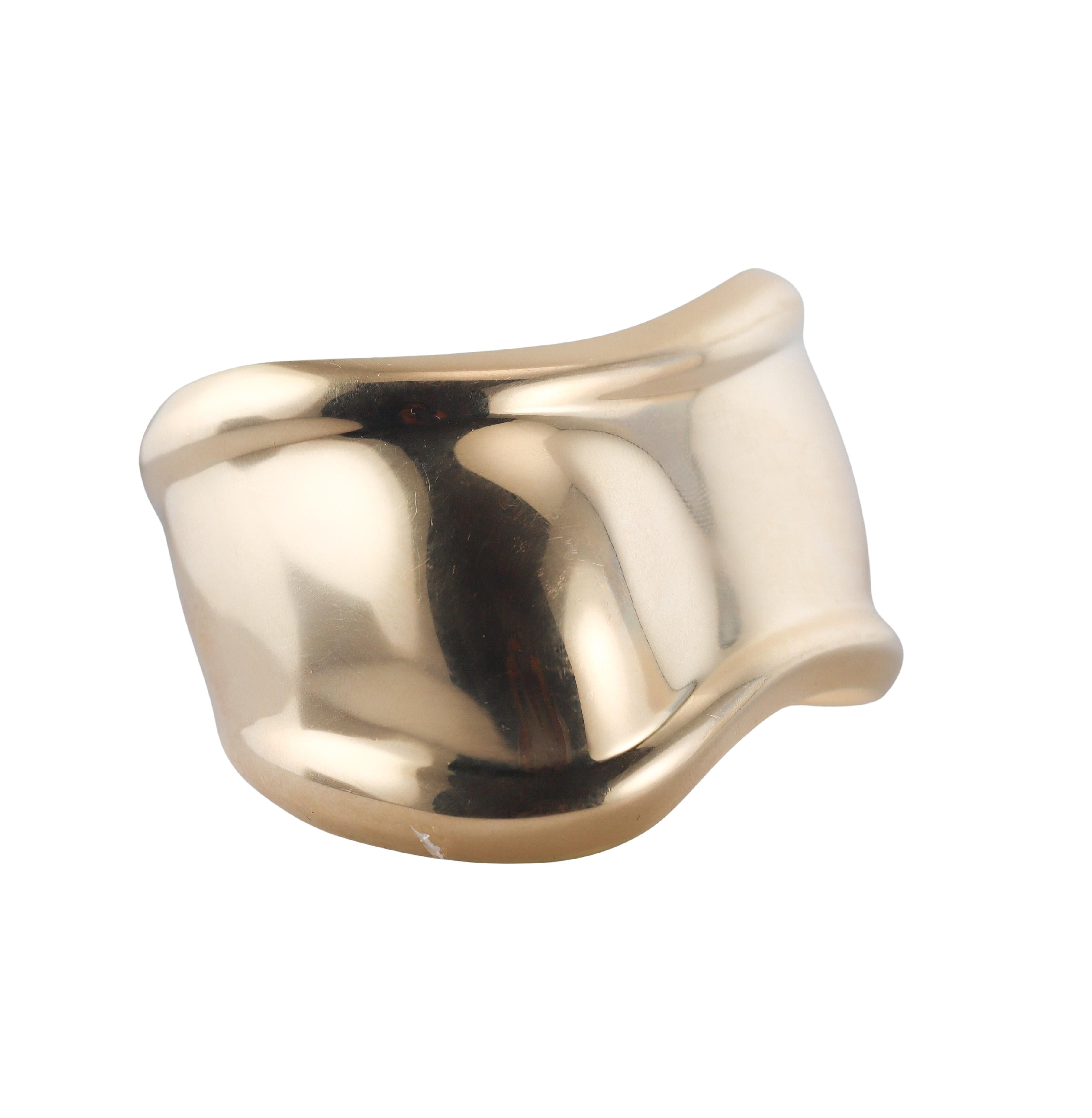 Tiffany & Co Elsa Peretti Gold Bone Cuff Bracelet