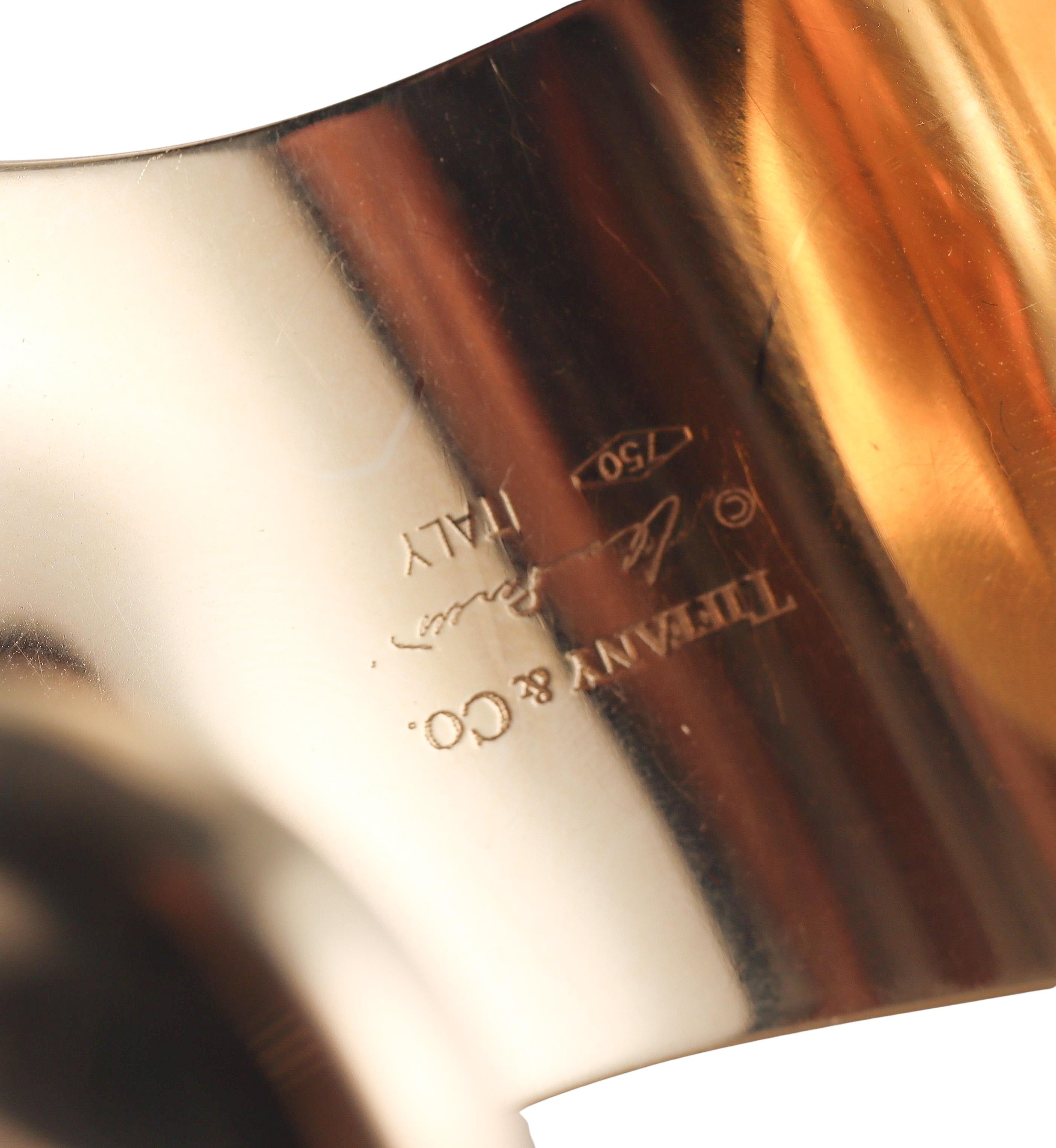 Tiffany & Co Elsa Peretti Gold Bone Cuff Bracelet