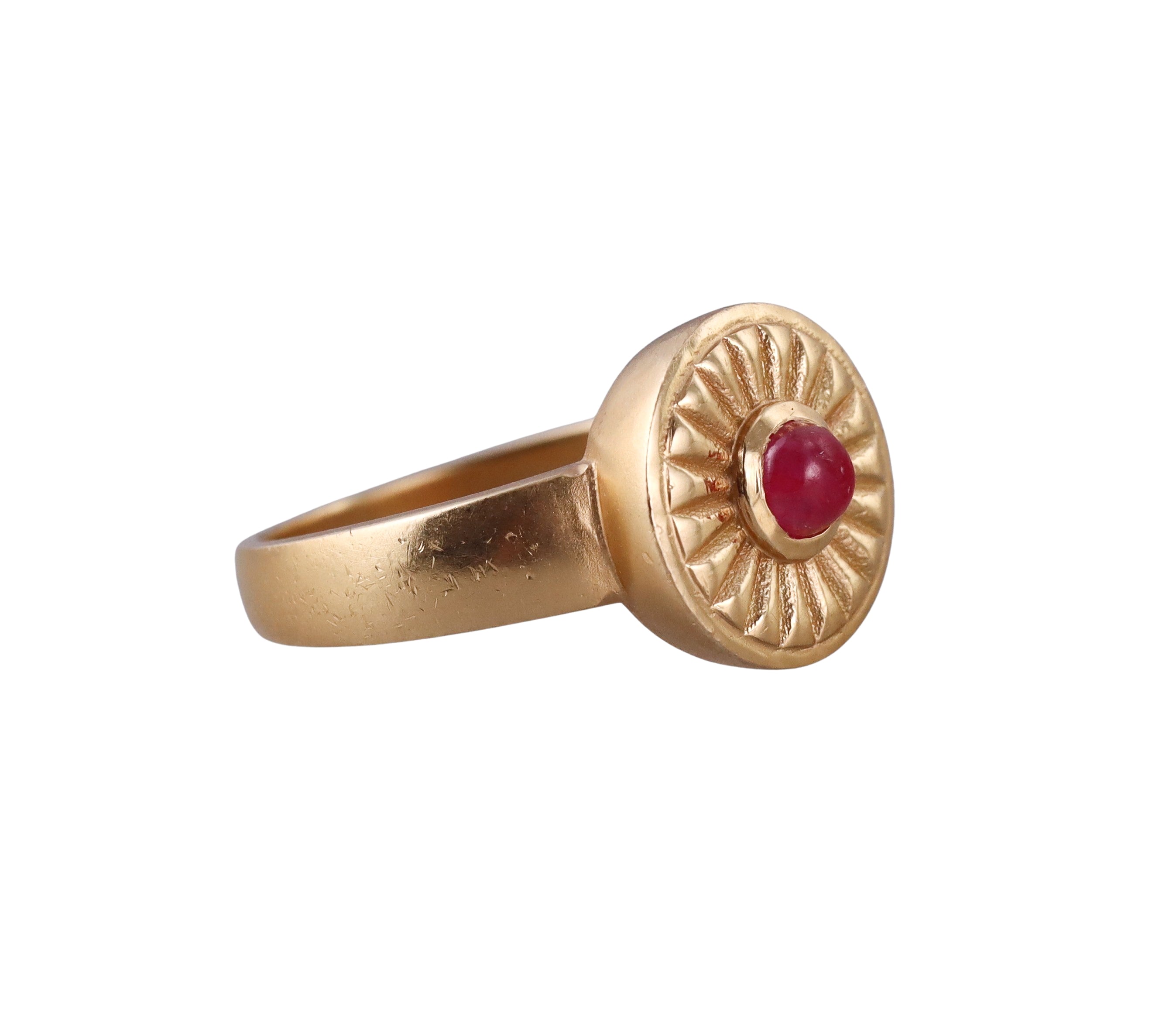 Orly Marcel Gold Ruby Cabochon Ring