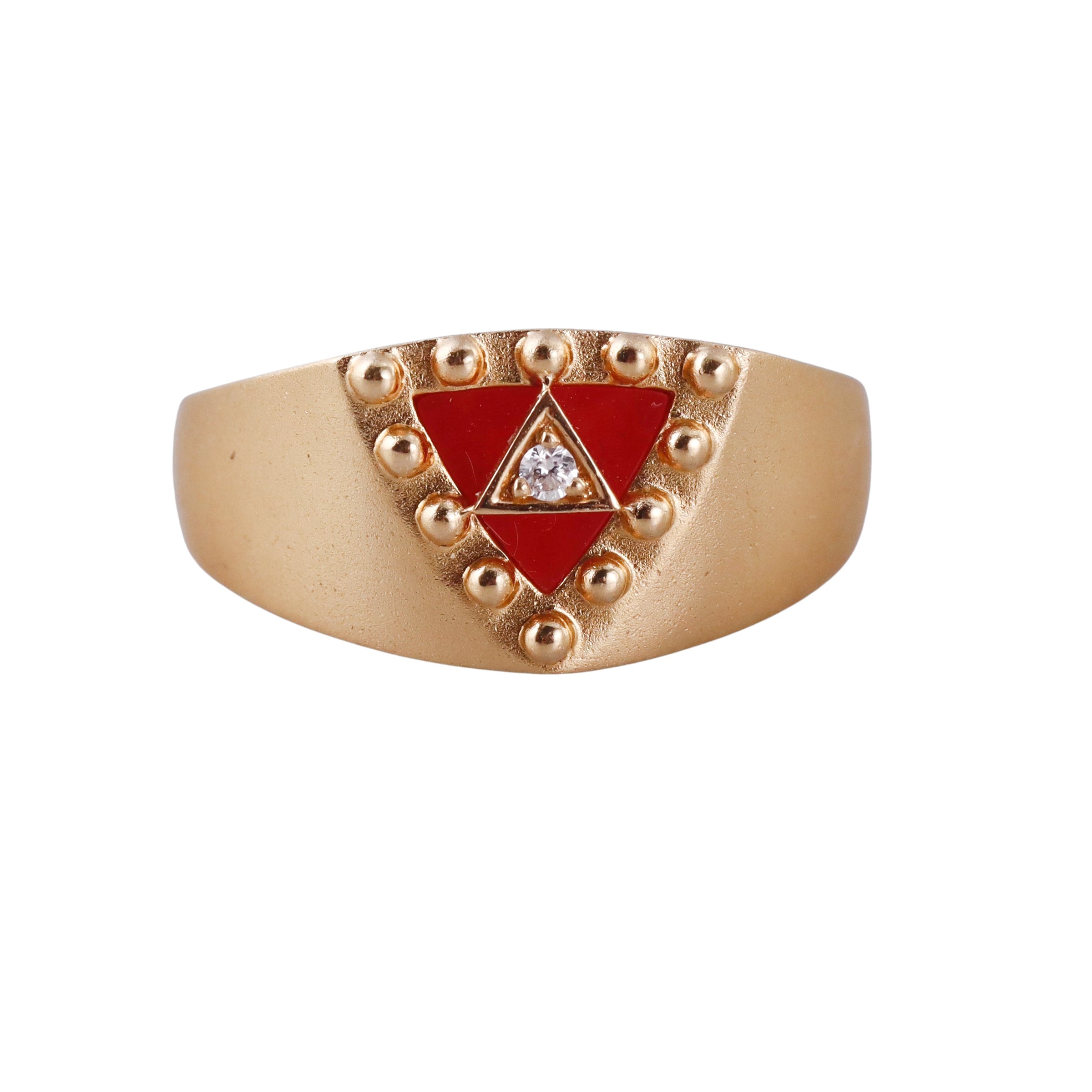 Orly Marcel Gold Carnelian Diamond Ring
