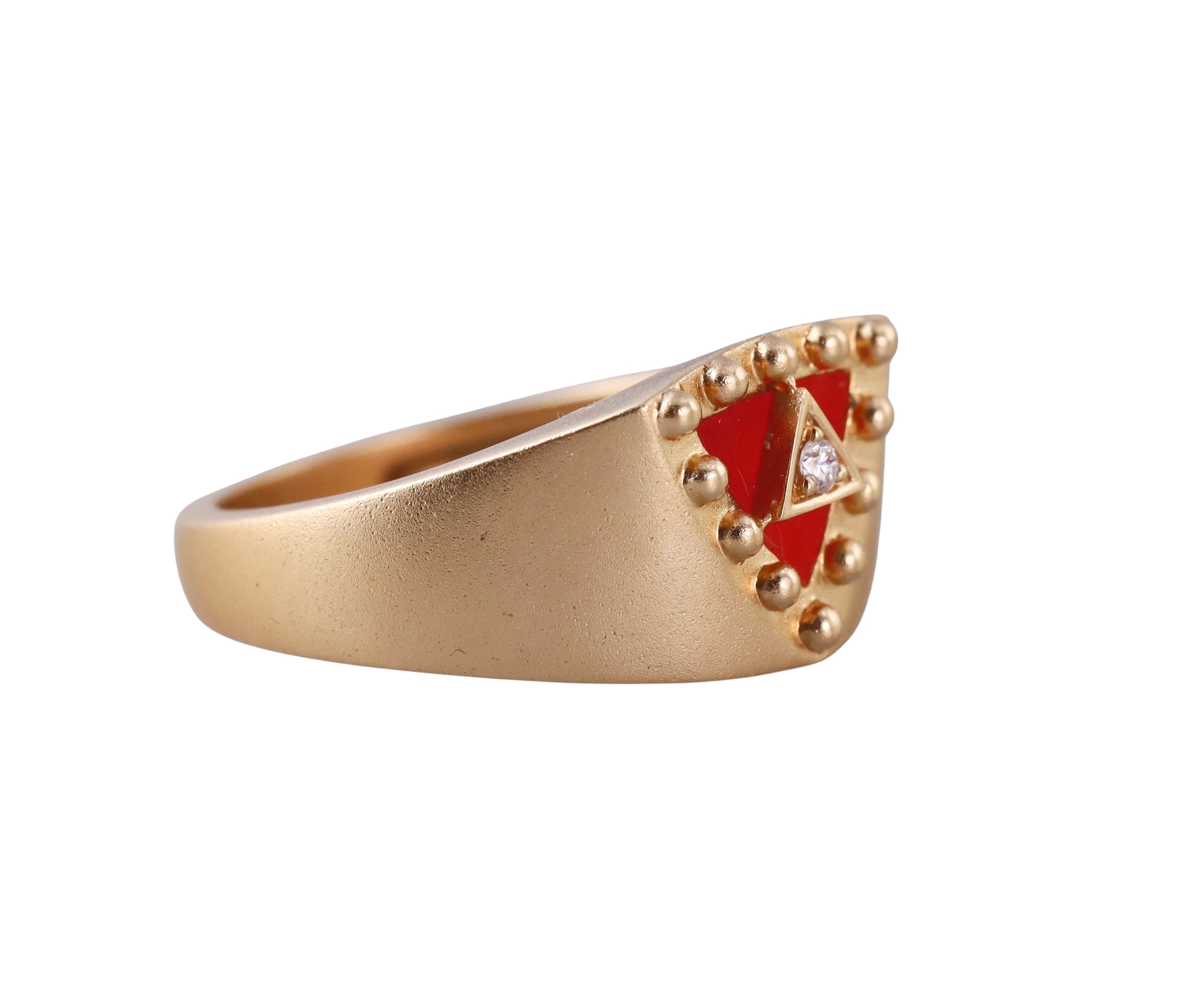 Orly Marcel Gold Carnelian Diamond Ring