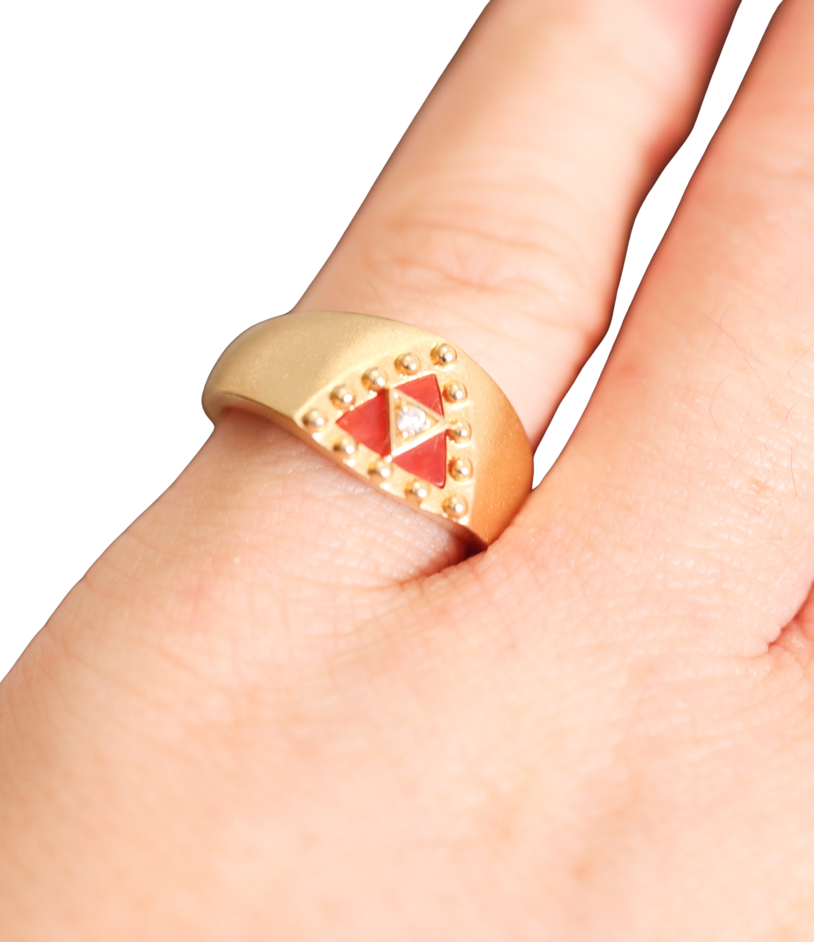 Orly Marcel Gold Carnelian Diamond Ring