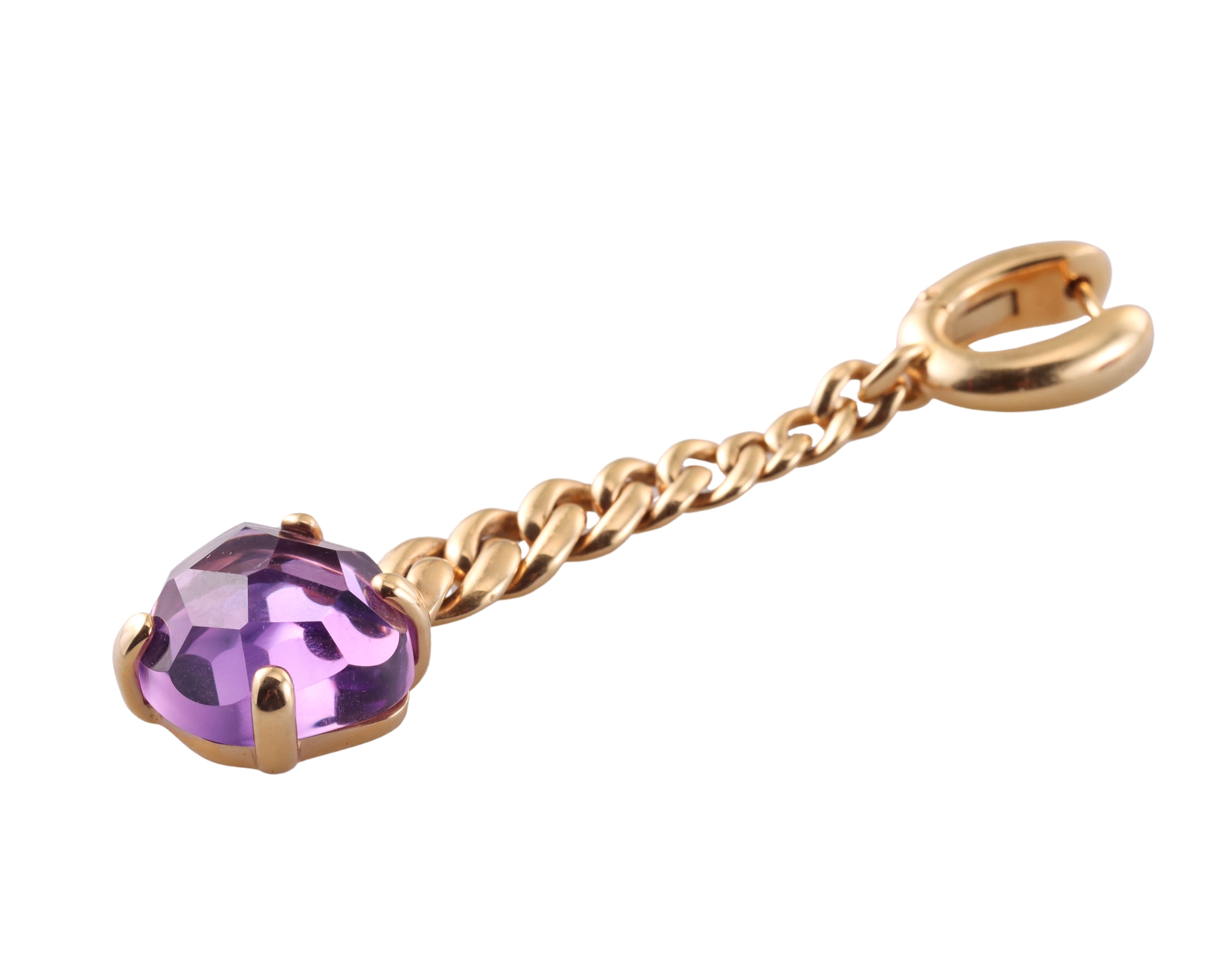 Pomellato Lola Gold Amethyst Chain Drop Earrings