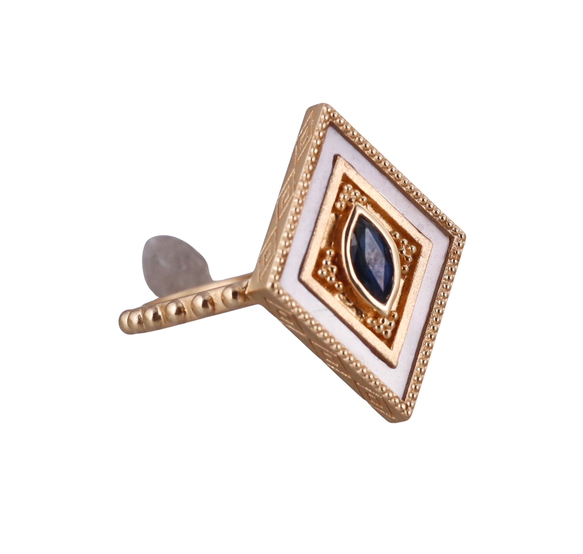 Orly Marcel Gold Sapphire Mother of Pearl Ajna Ring