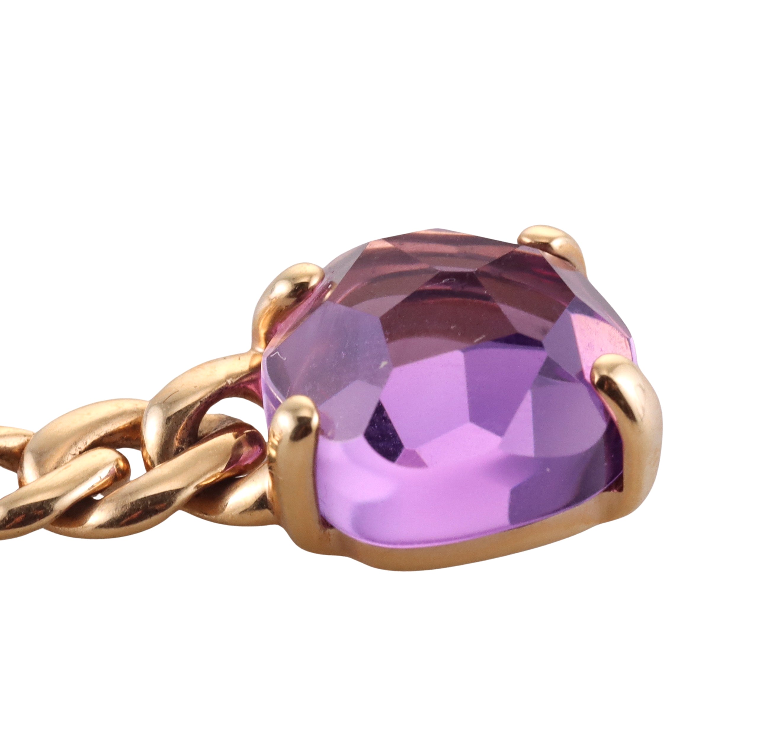 Pomellato Lola Gold Amethyst Chain Drop Earrings