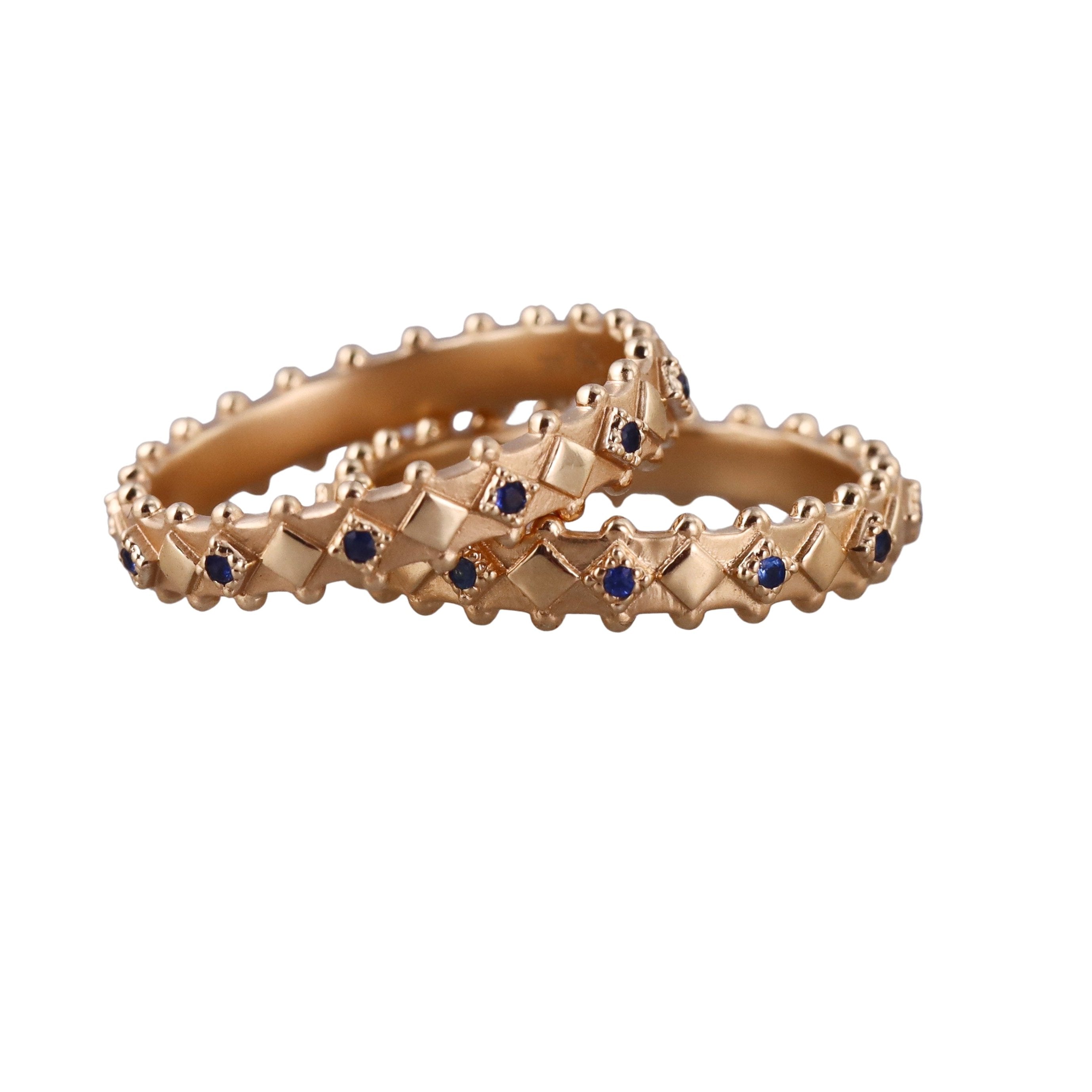 Orly Marcel Gold Sapphire Band Ring Set
