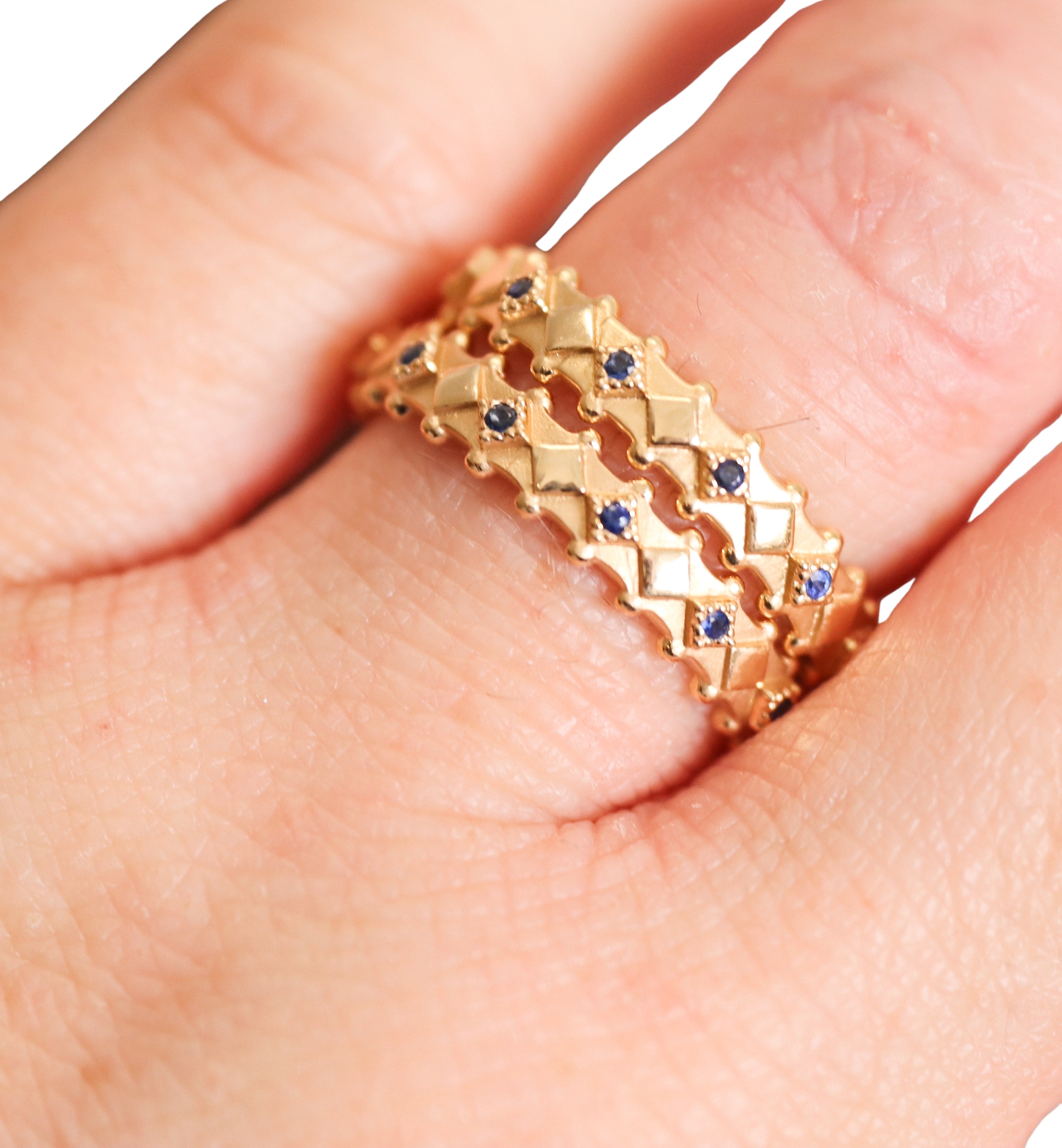 Orly Marcel Gold Sapphire Band Ring Set