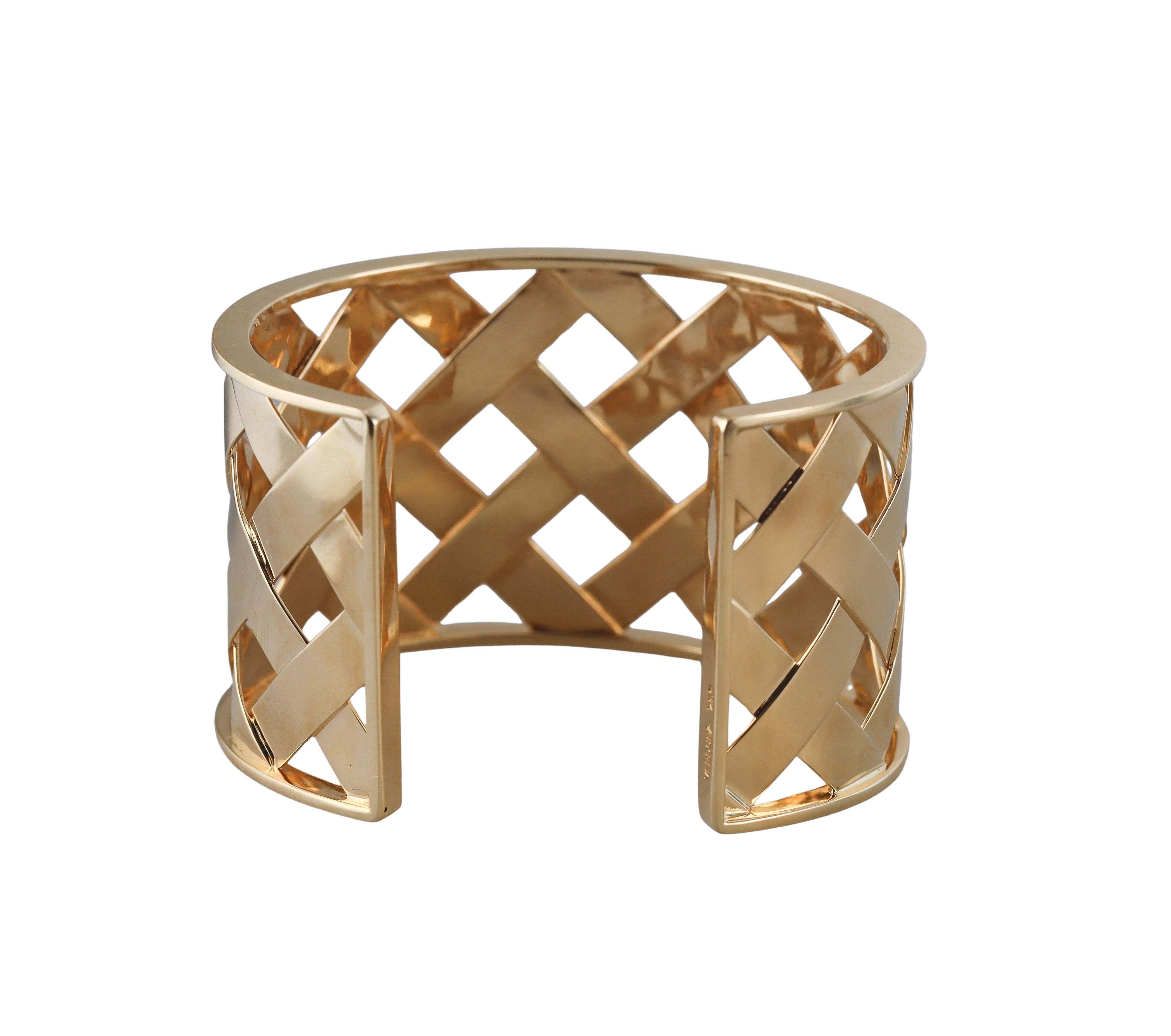 Verdura Criss Cross Gold Cuff Bracelet