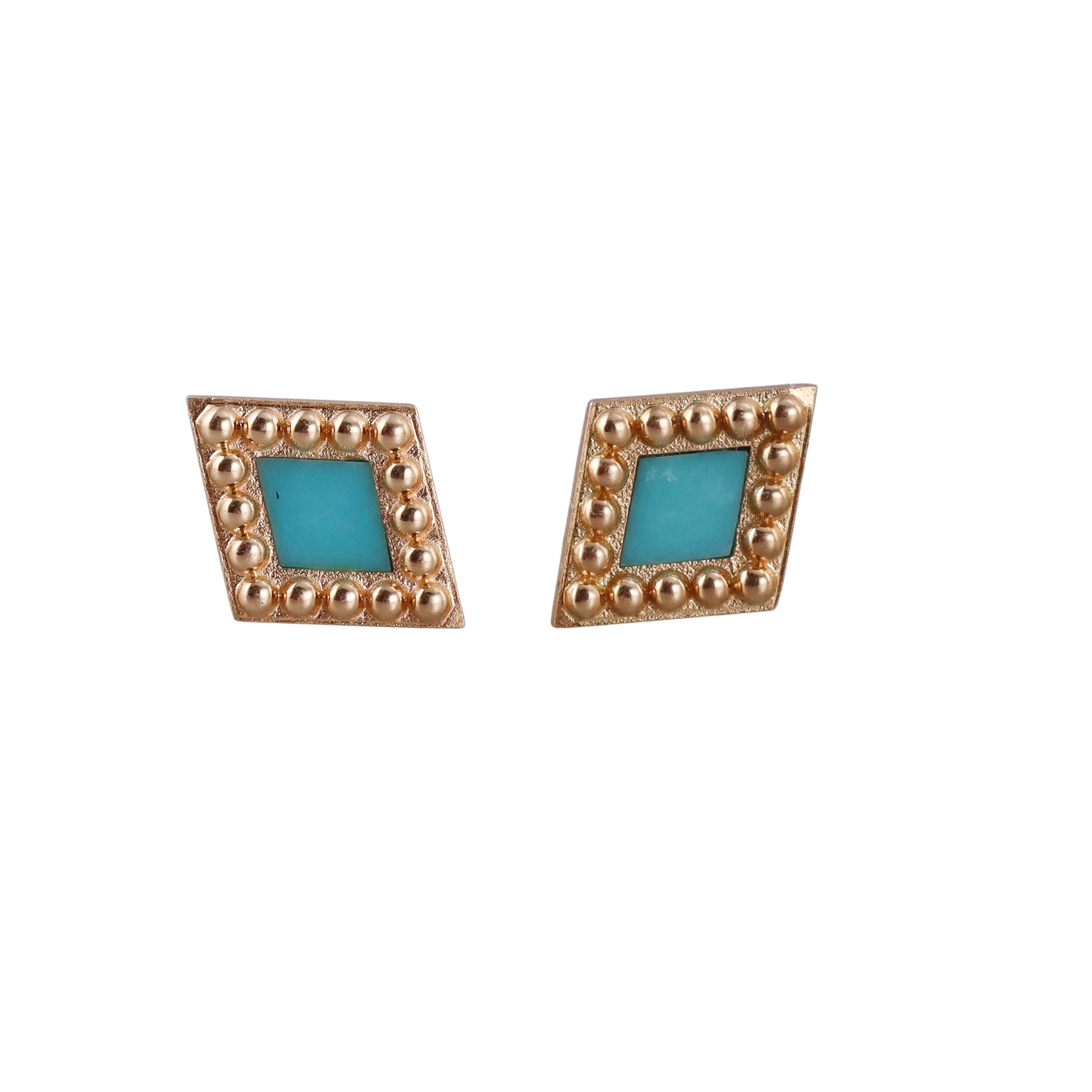 Orly Marcel Gold Turquoise Ajna Stud Earrings