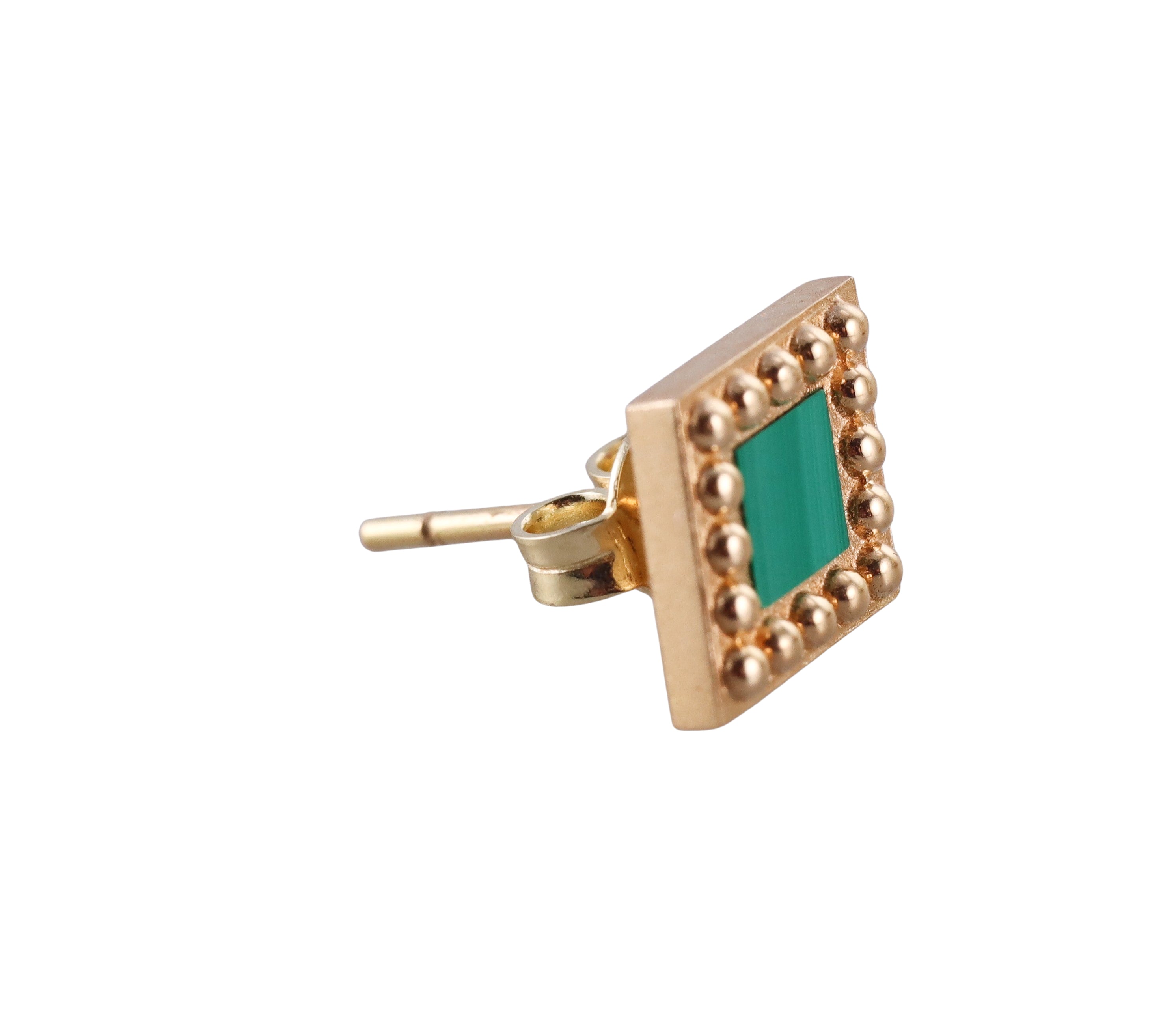 Orly Marcel Gold Malachite Stud Earrings