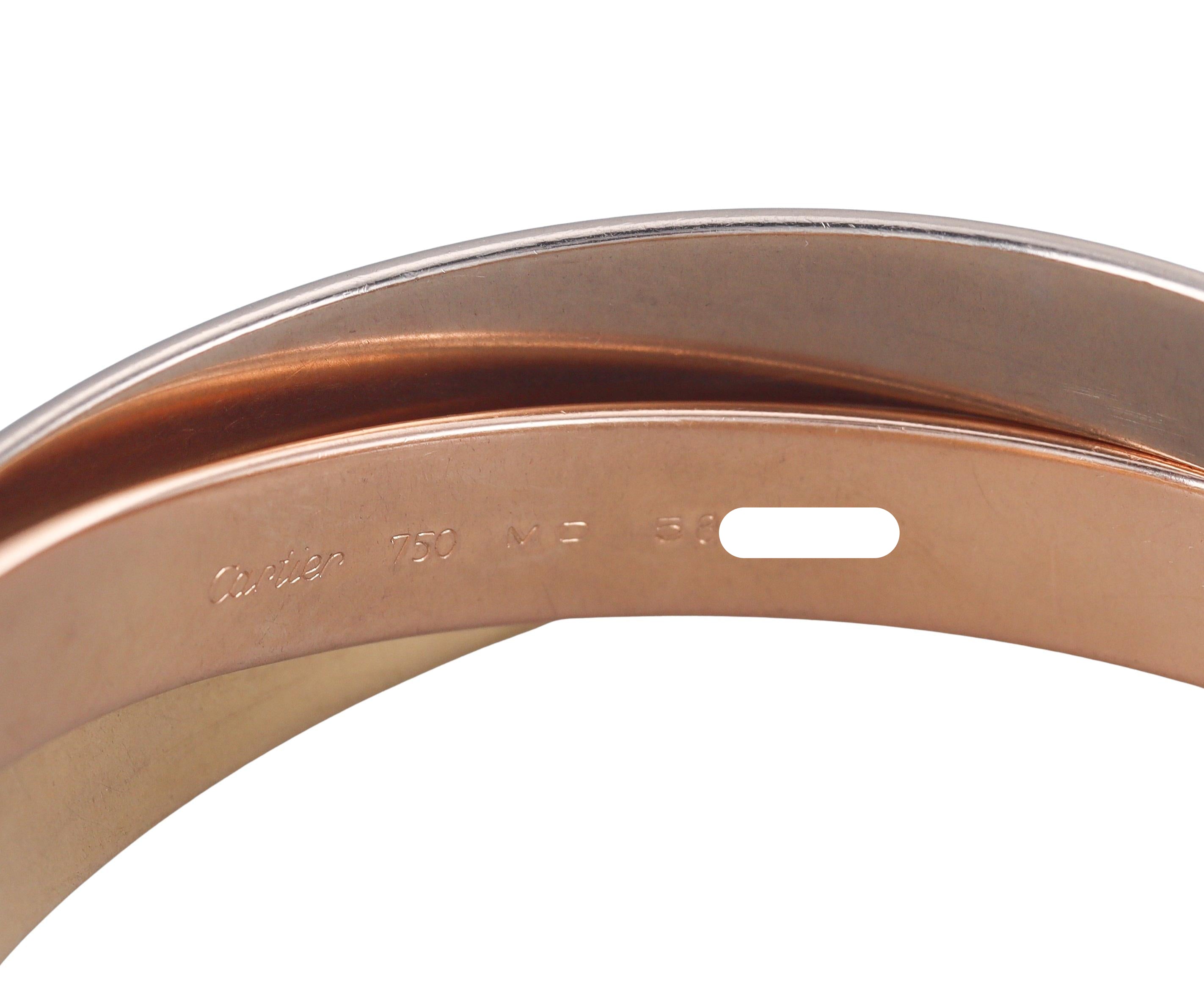 Vintage Cartier Trinity Extra-Large Model Tri Color Gold Bangle Bracelet