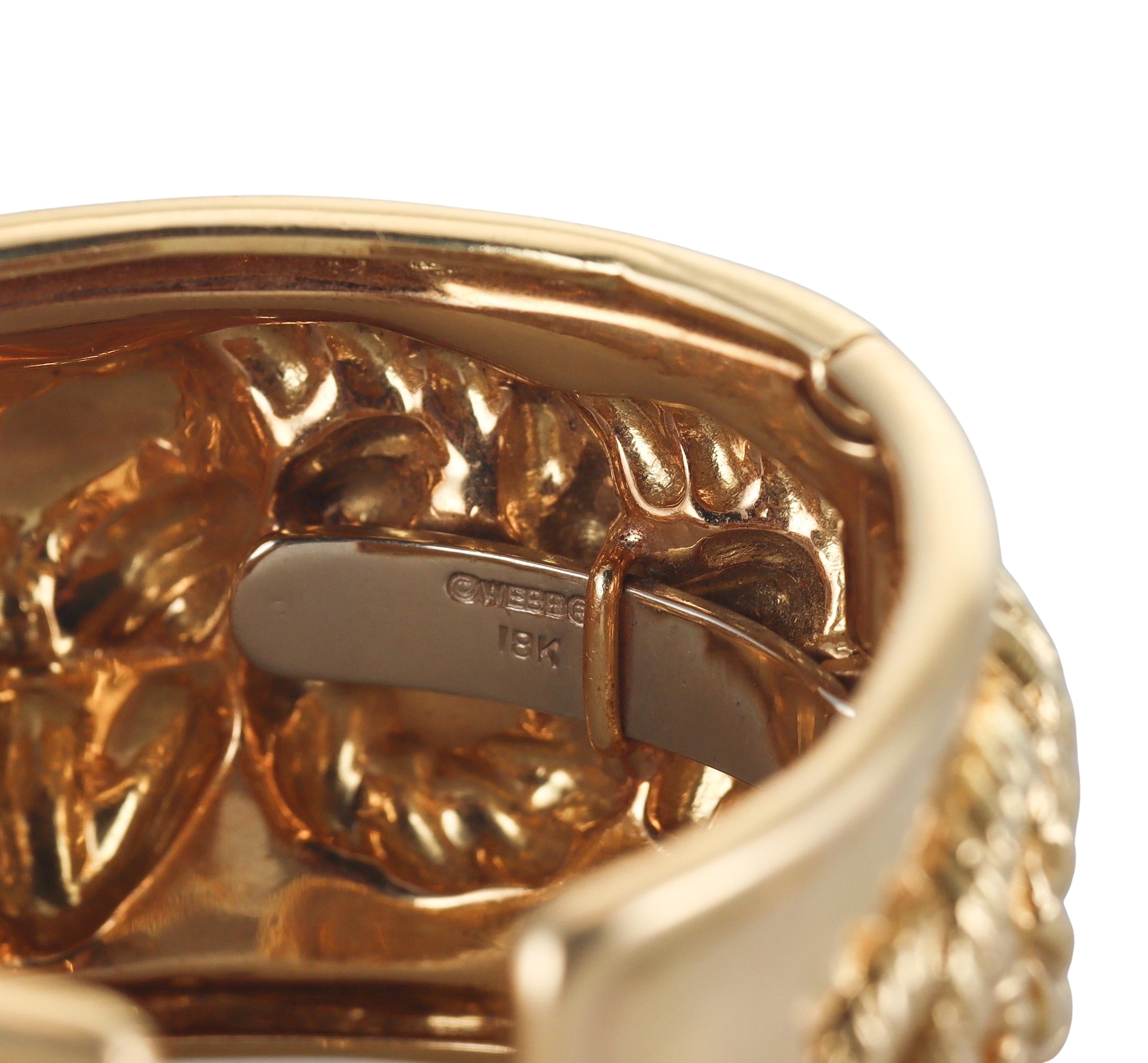 David Webb Repoussé Ram's Head Cuff Bracelet