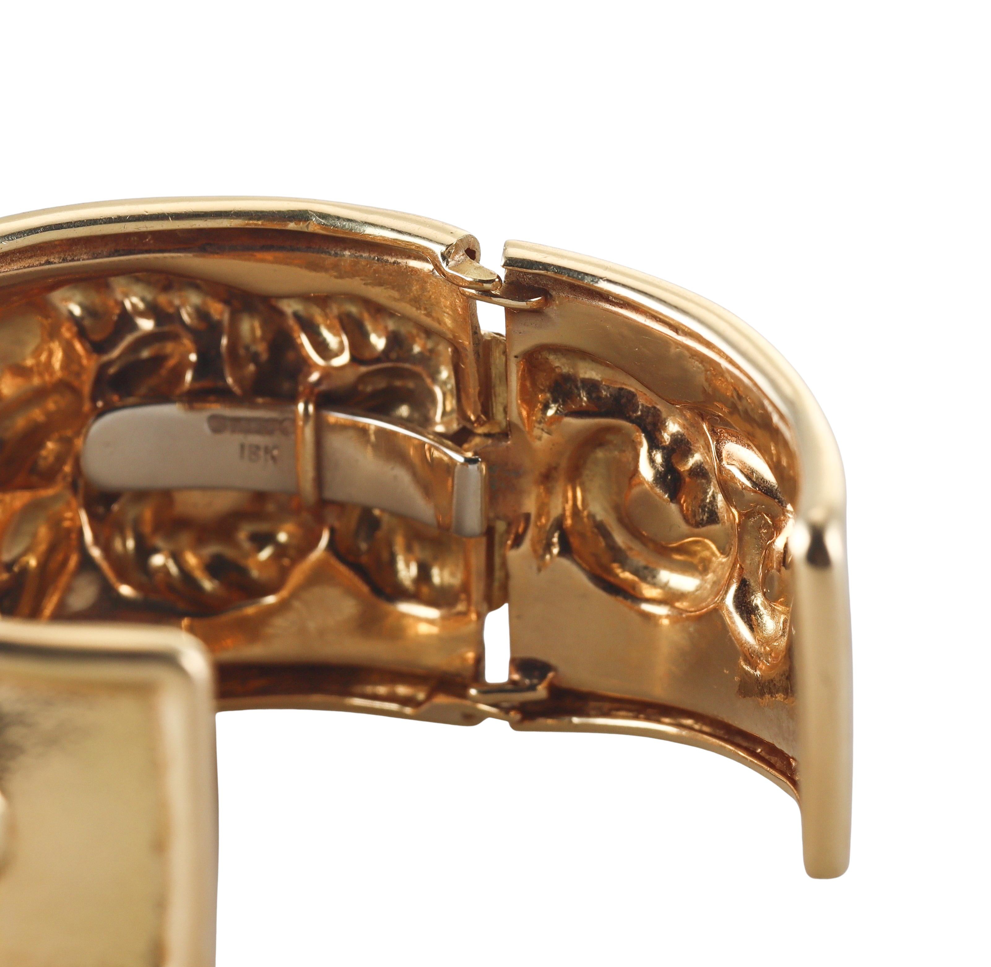 David Webb Repoussé Ram's Head Cuff Bracelet