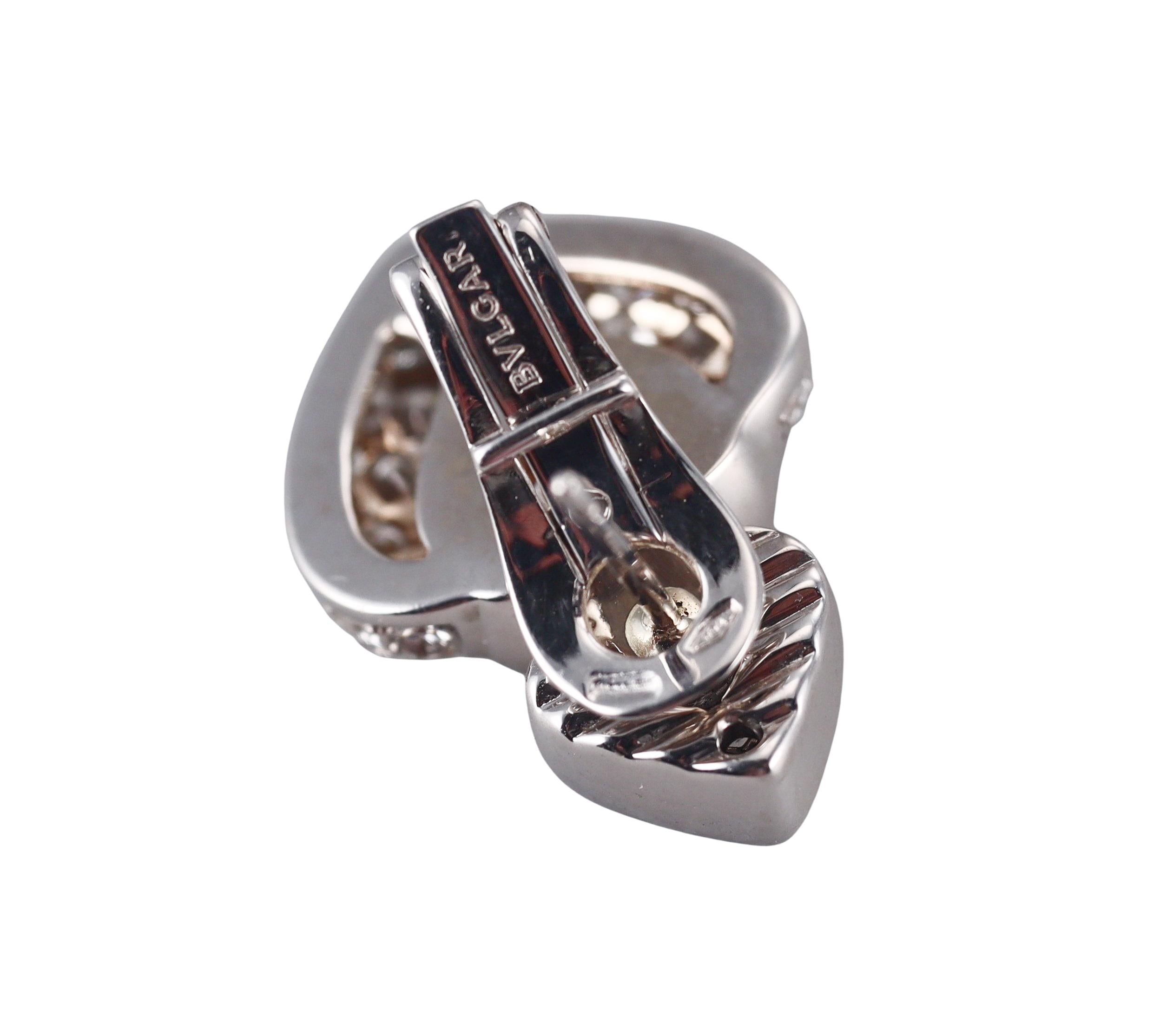 Bulgari Doppio Cuore Diamond Gold Earrings
