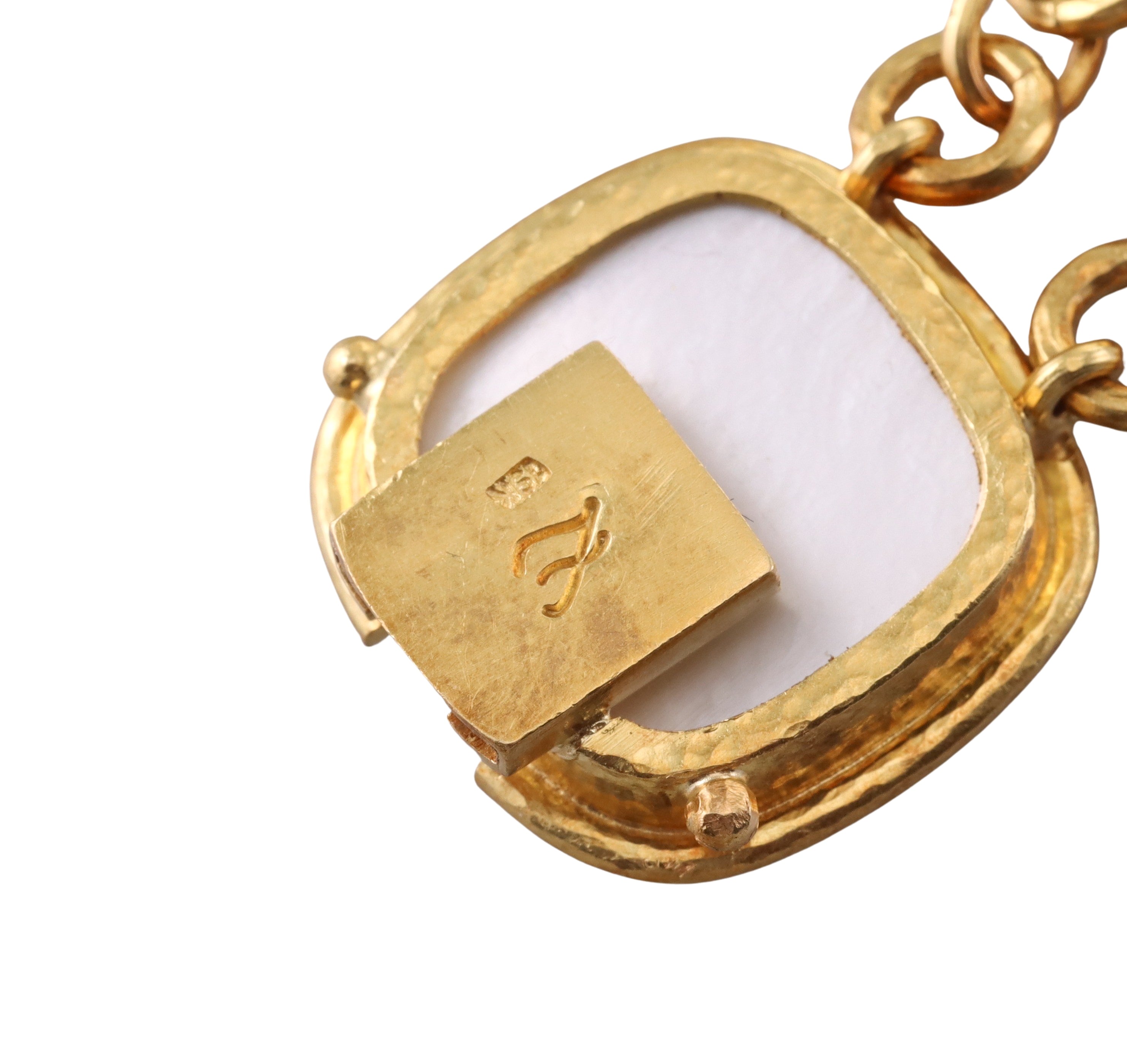 Elizabeth Locke Venetian Glass Intaglio Gold Bracelet