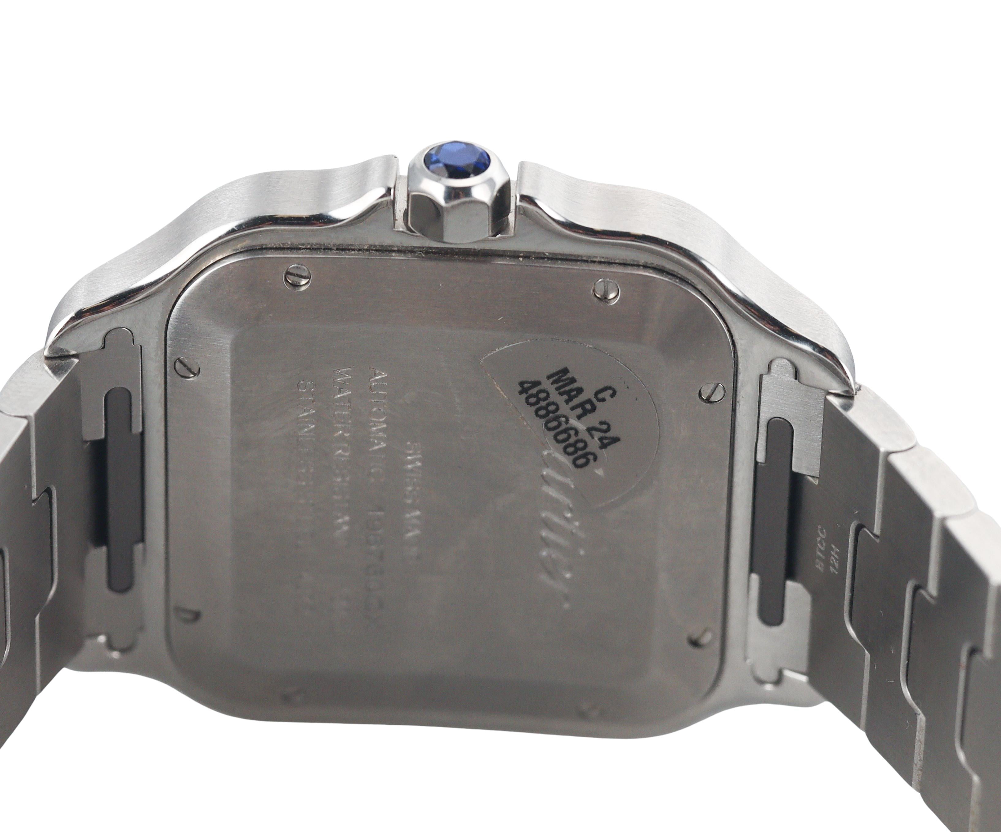 Santos de Cartier Stainless Steel Blue PVD Automatic Large Model Watch WSSA0048