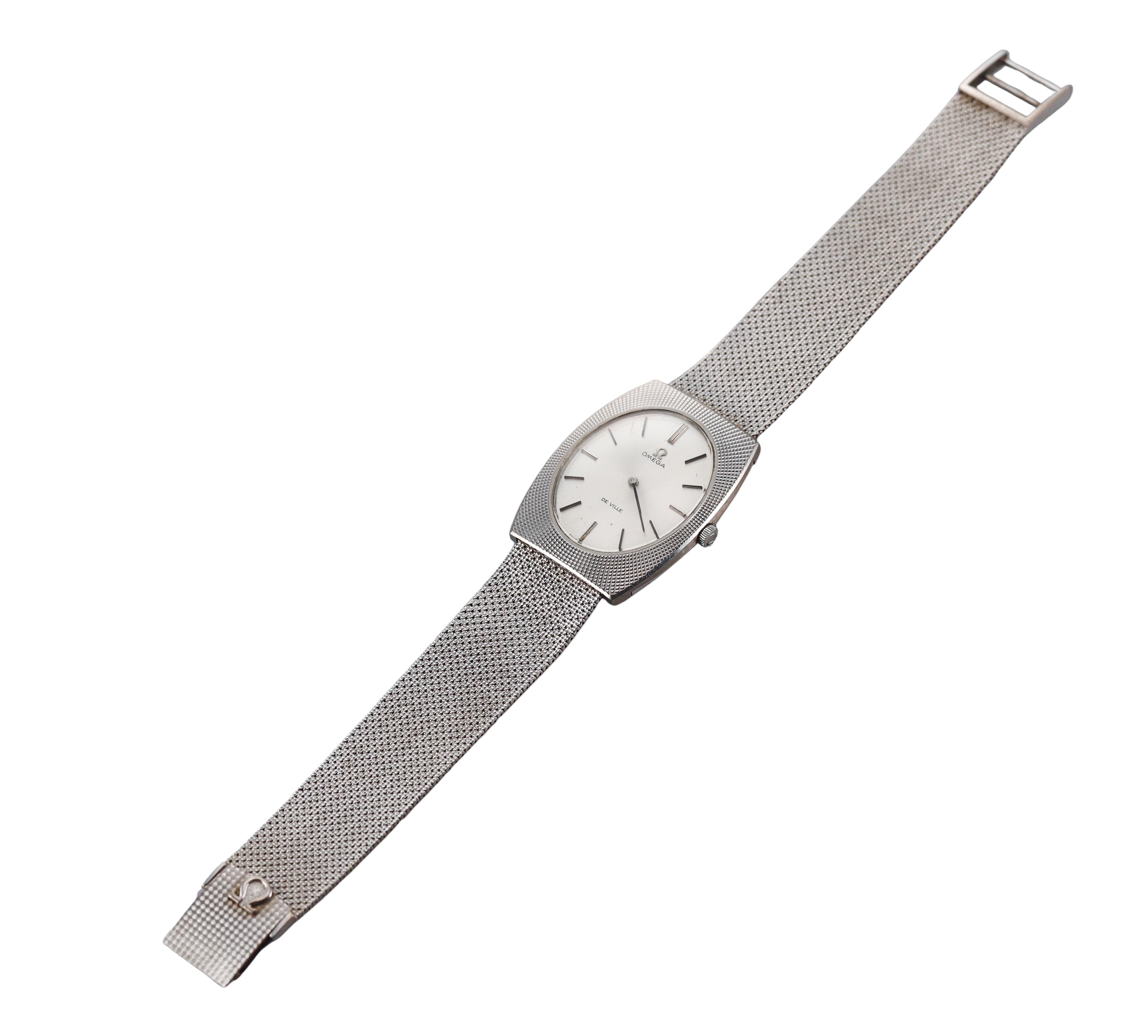 1970s Omega De Ville White Gold Watch