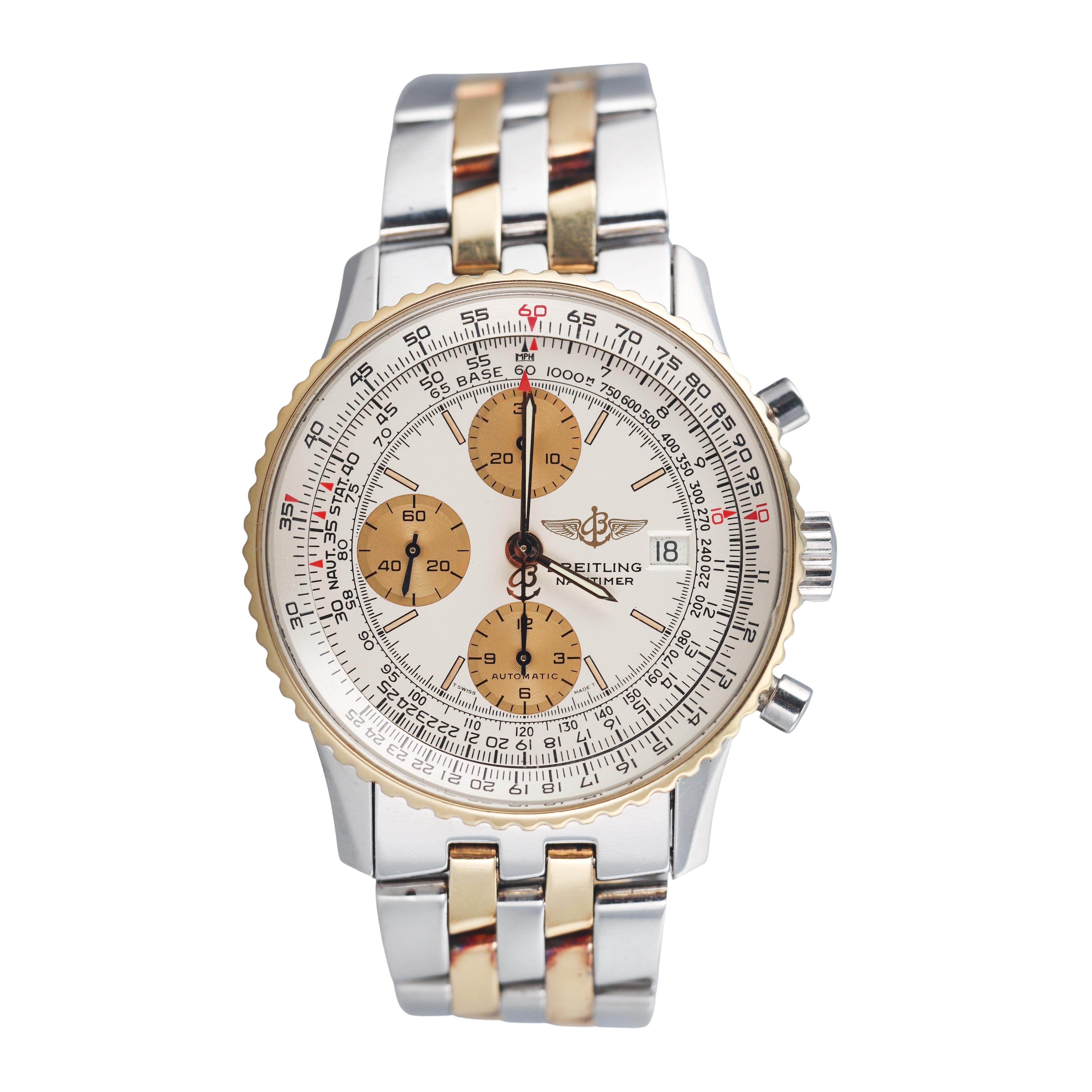 Breitling Navitimer Gold Steel Chronograph Watch B13019