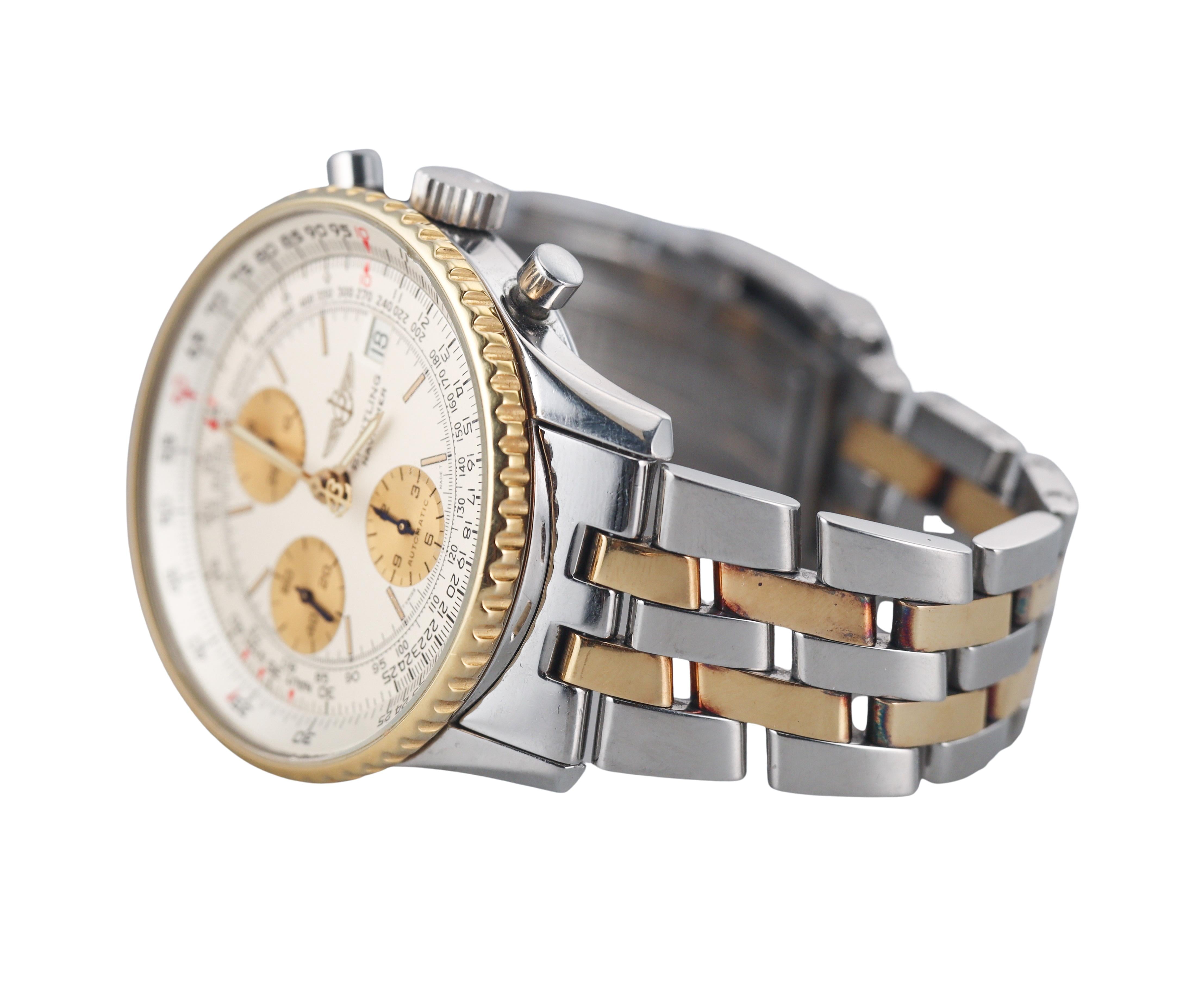 Breitling Navitimer Gold Steel Chronograph Watch B13019