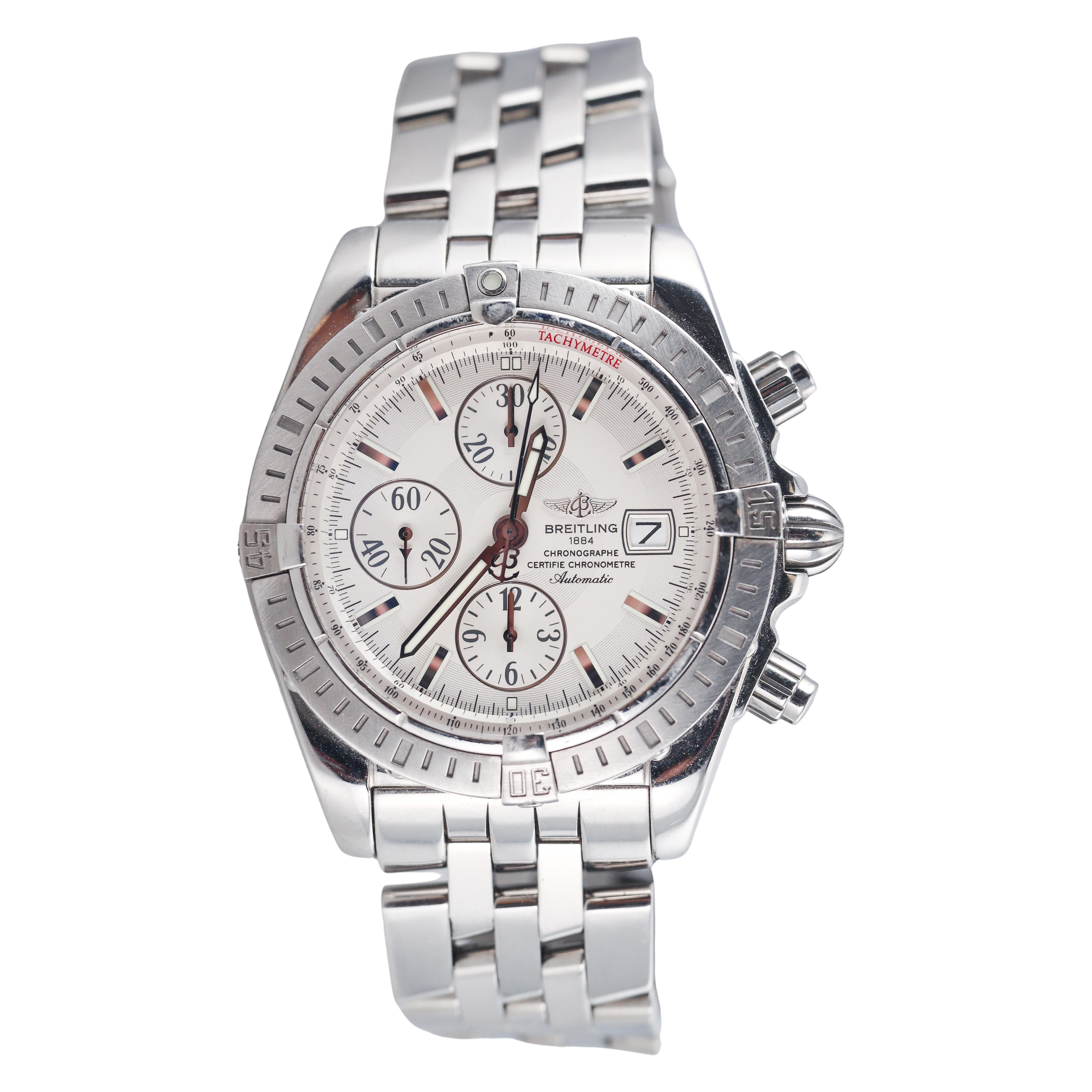 Breitling Chronomat Steel Automatic White Dial Watch A13356