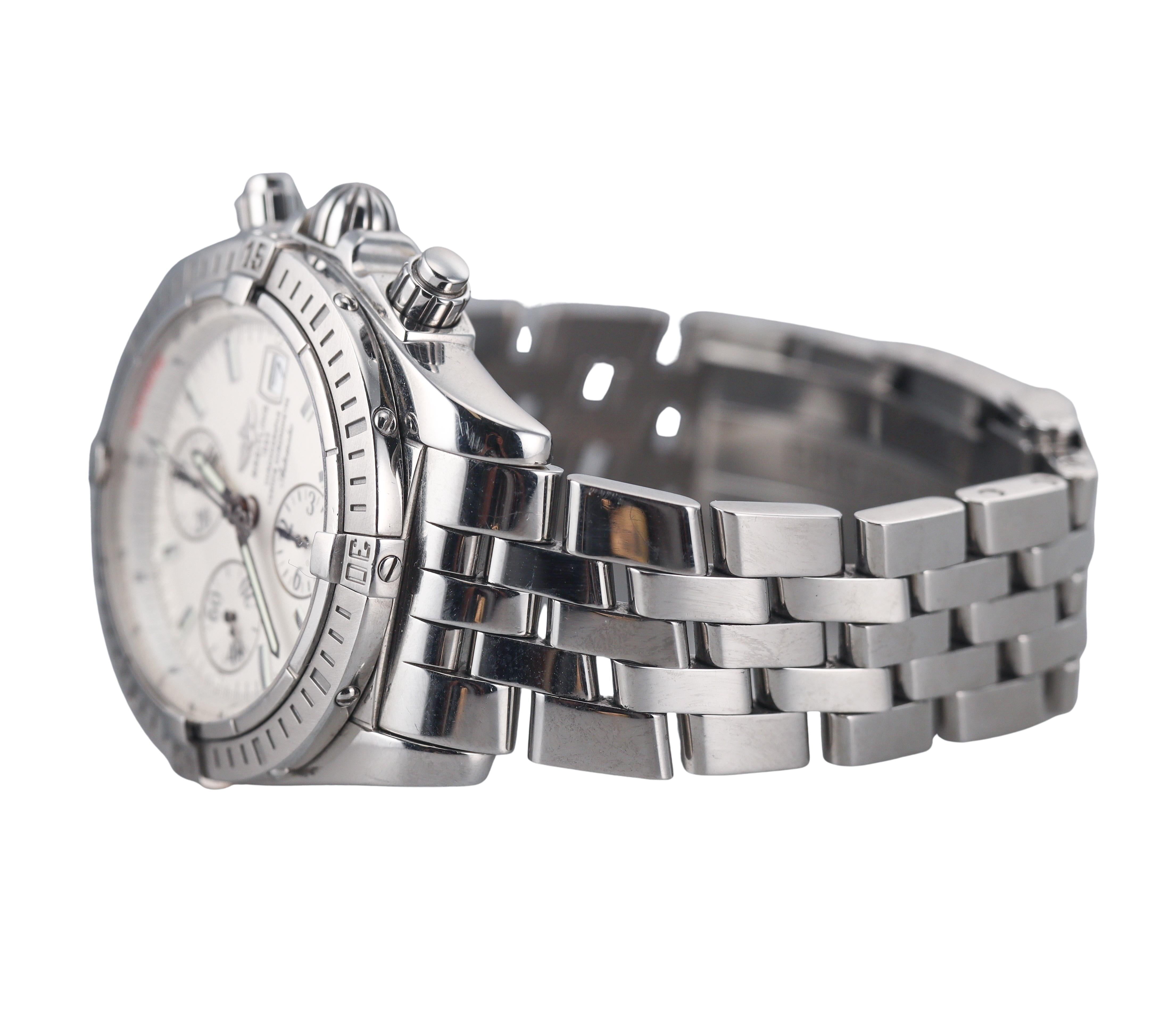 Breitling Chronomat Steel Automatic White Dial Watch A13356