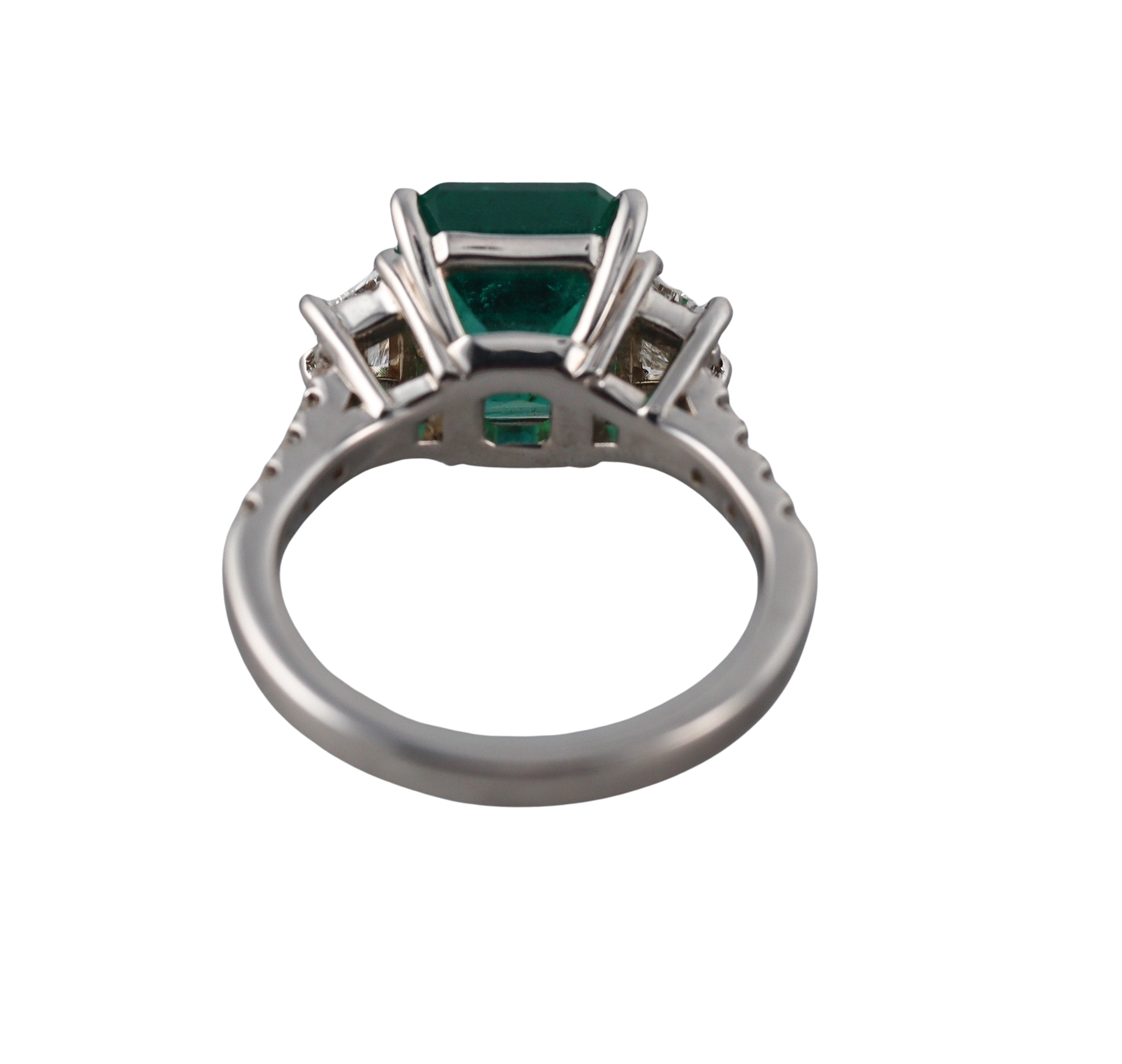 4ct Emerald Diamond Gold Ring
