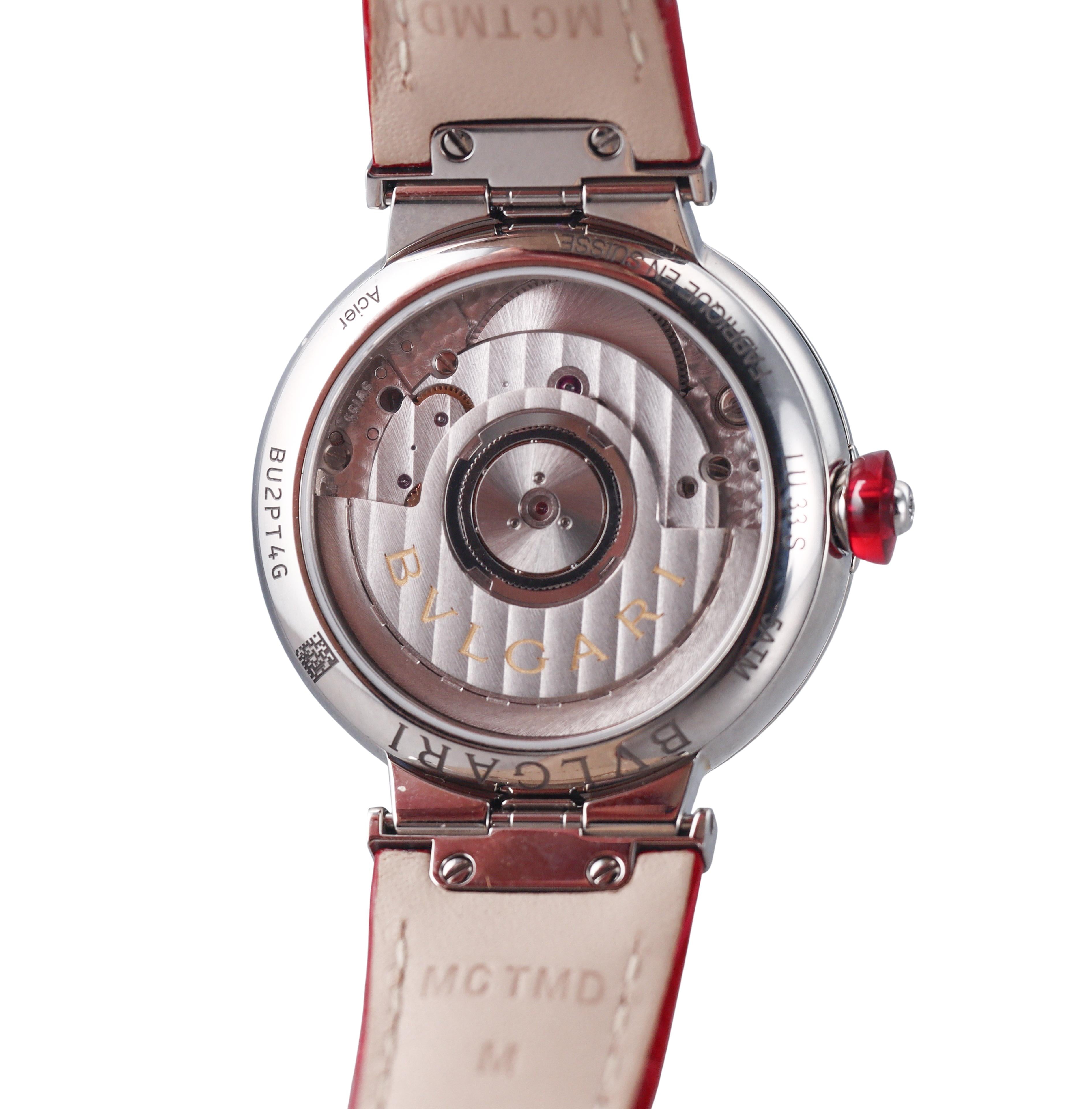 Bulgari Lucea Diamond Mother of Pearl Steel Ladies Watch LU33S
