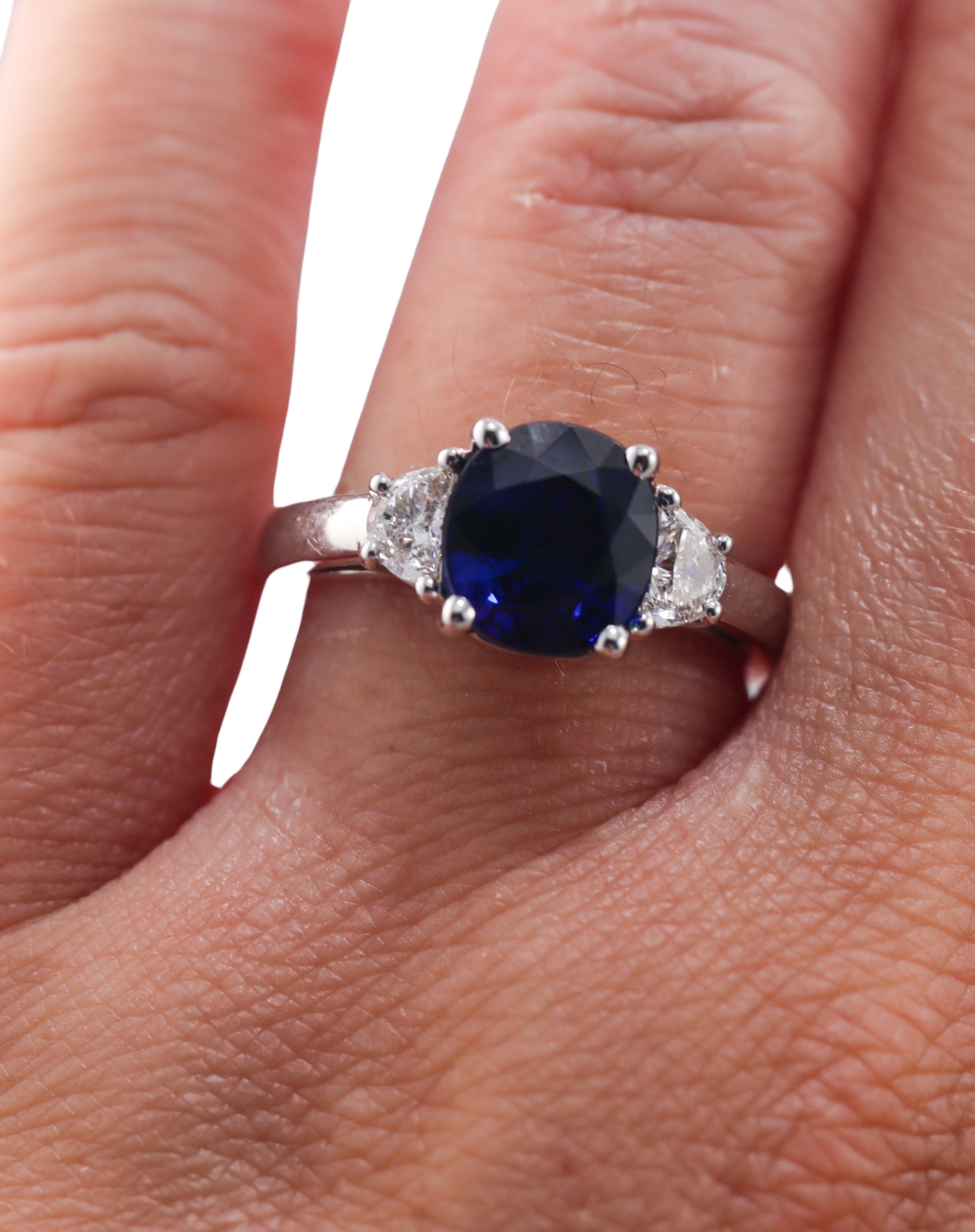 3.12ct Sapphire Diamond Gold Ring