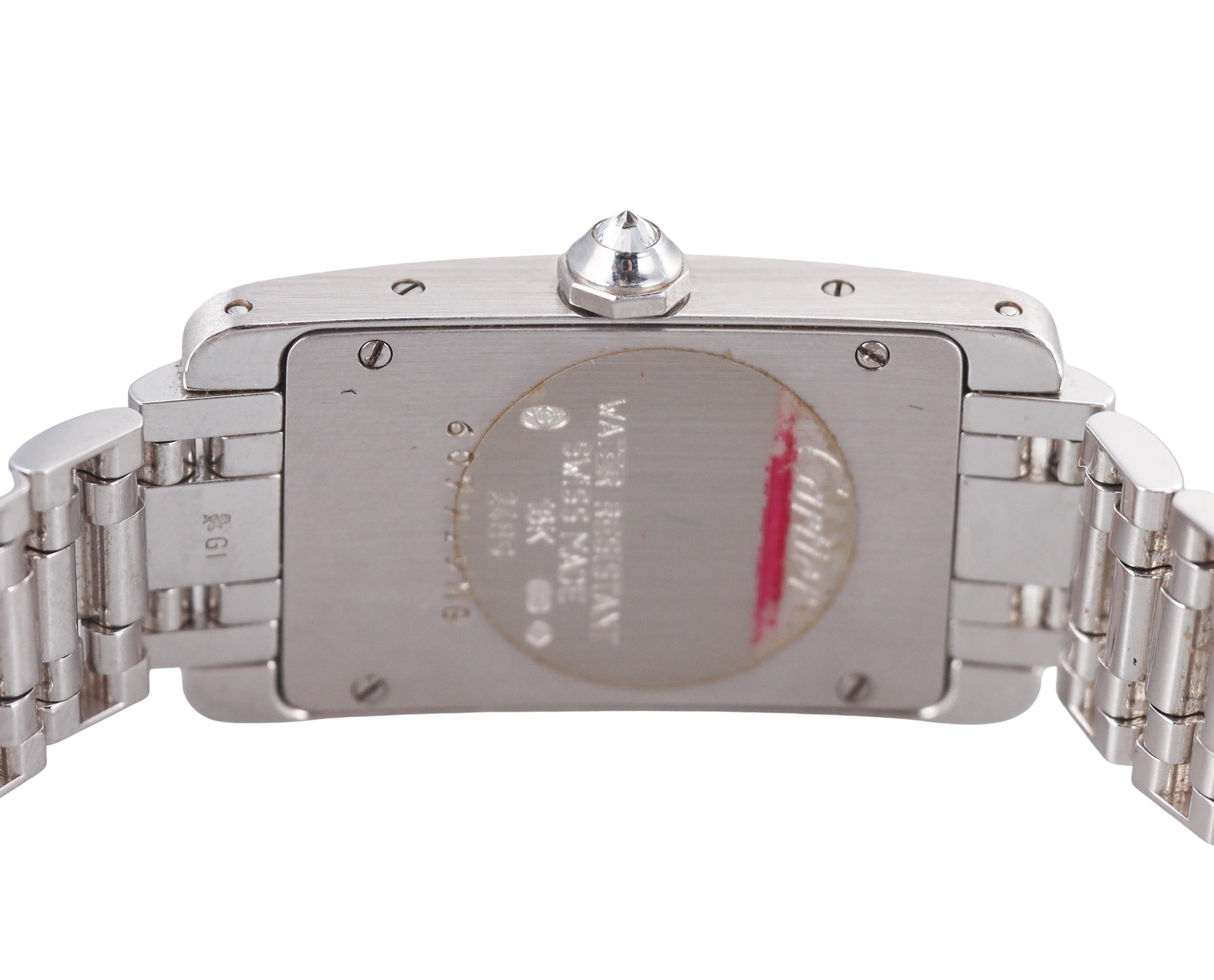 Cartier Tank Americaine White Gold Diamond Watch 2489
