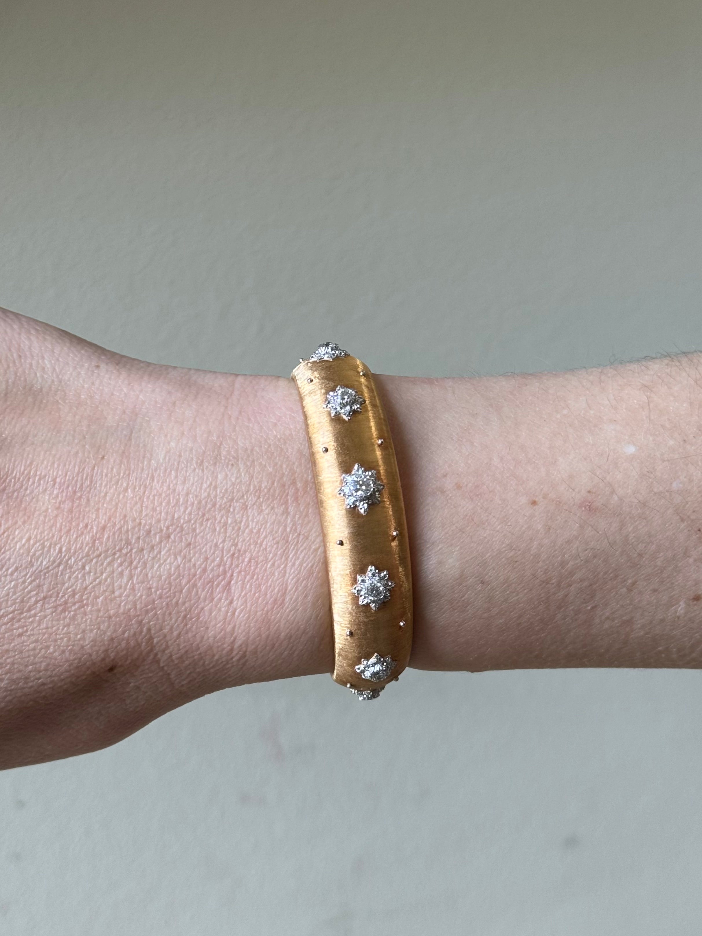 Buccellati Macri Rose Gold Diamond Cuff Bracelet