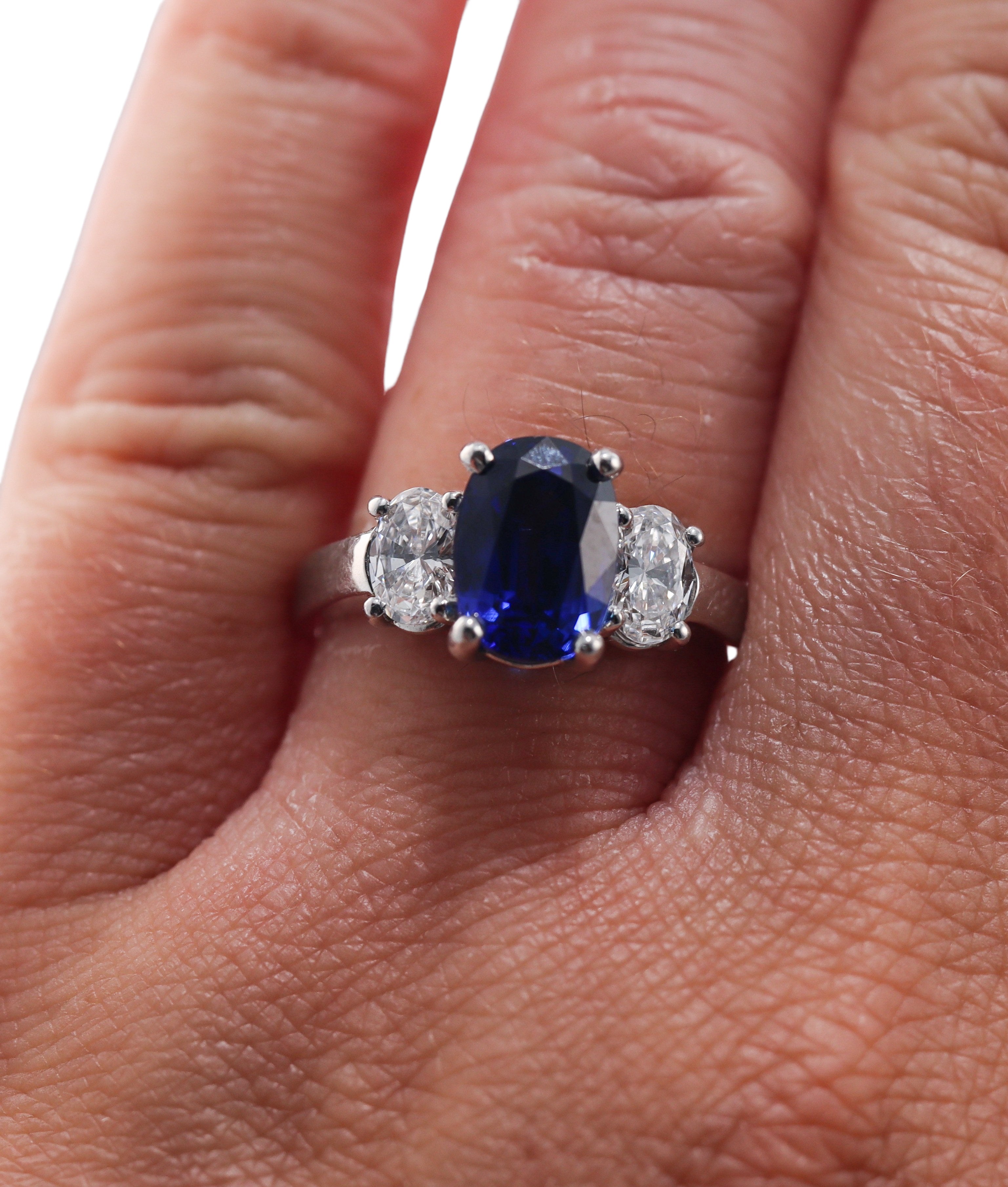 2.99ct Sapphire Diamond Platinum Ring