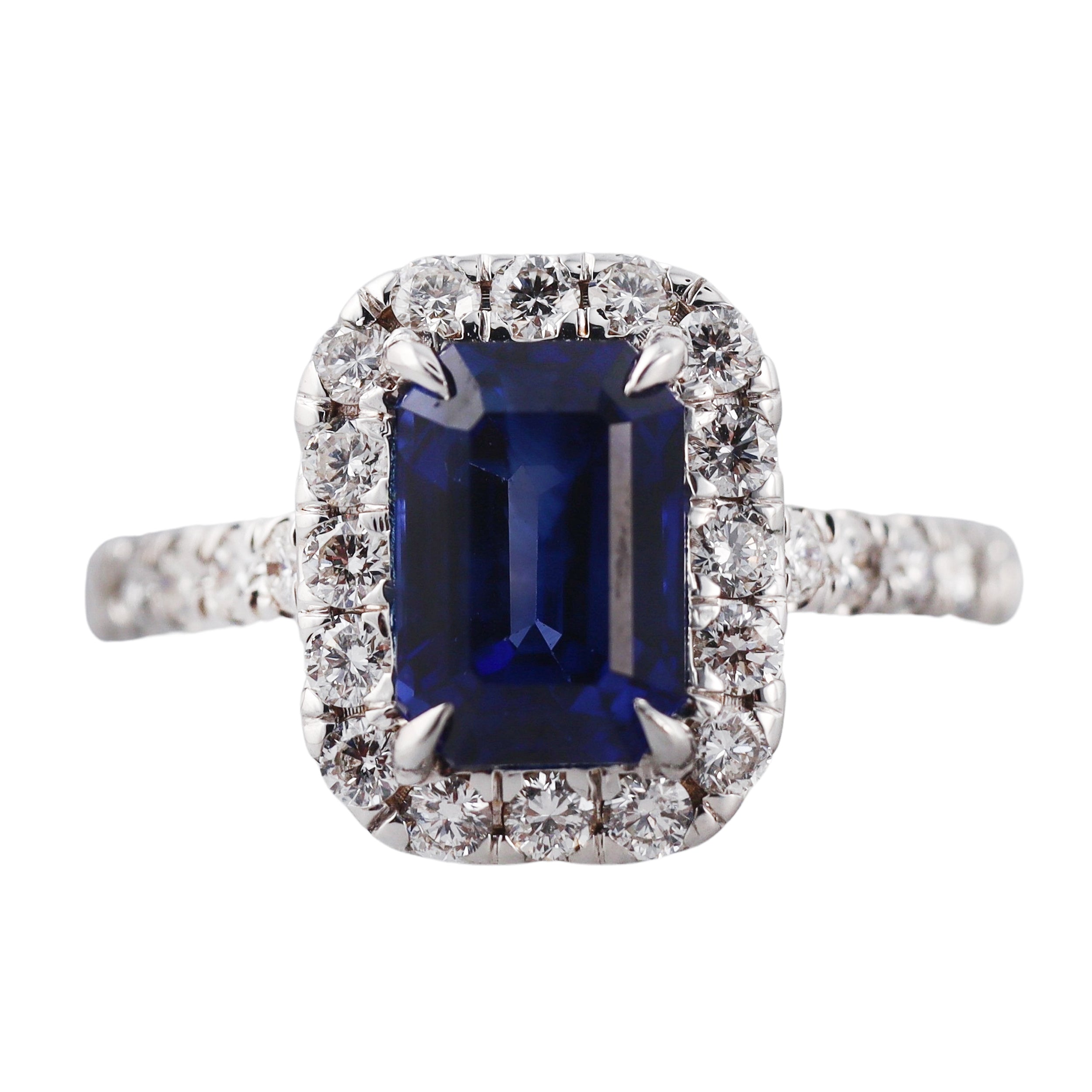3.22ct Sapphire Diamond Gold Ring