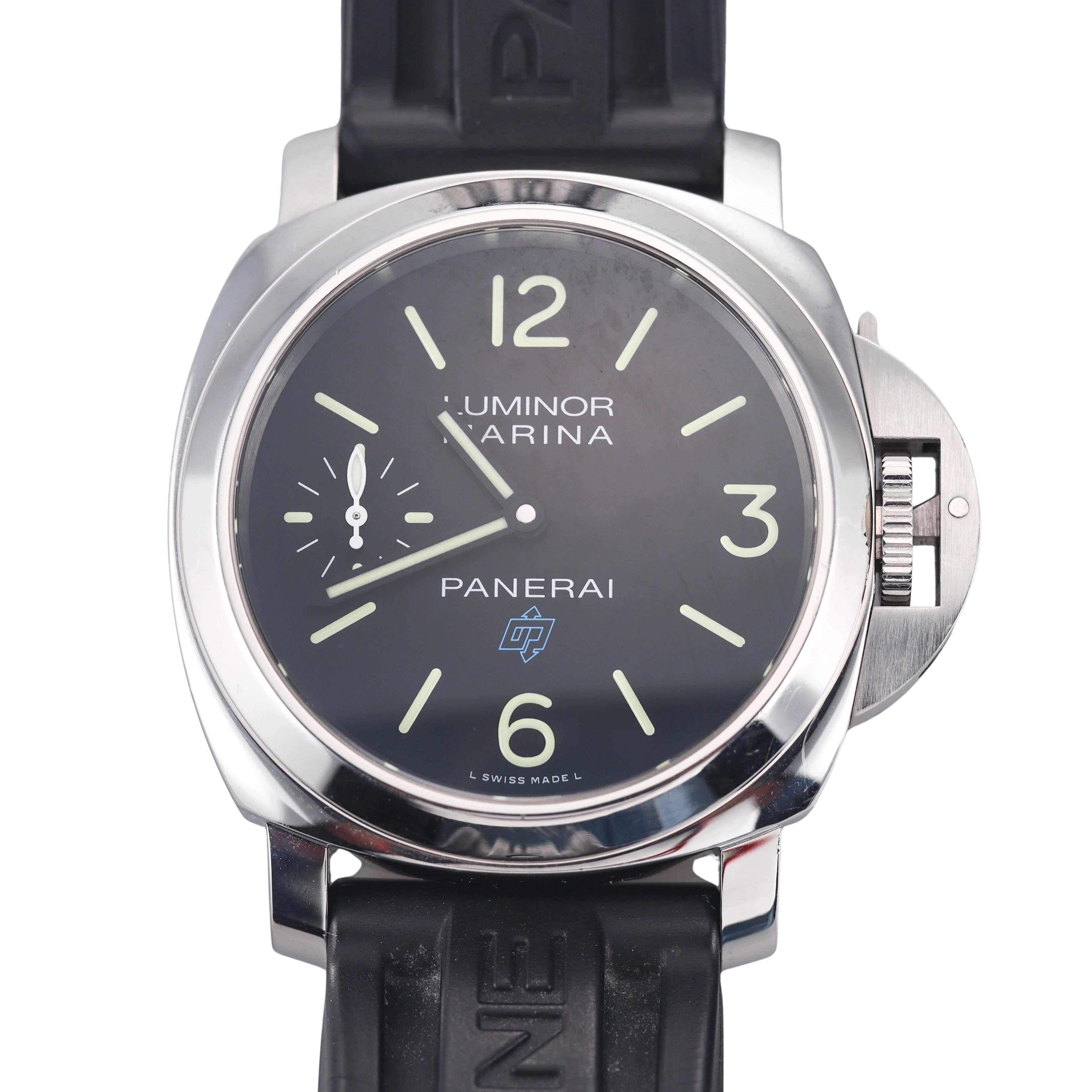 Panerai Luminor Base 44 Logo 3 Days Black Dial Steel Watch PAM00774