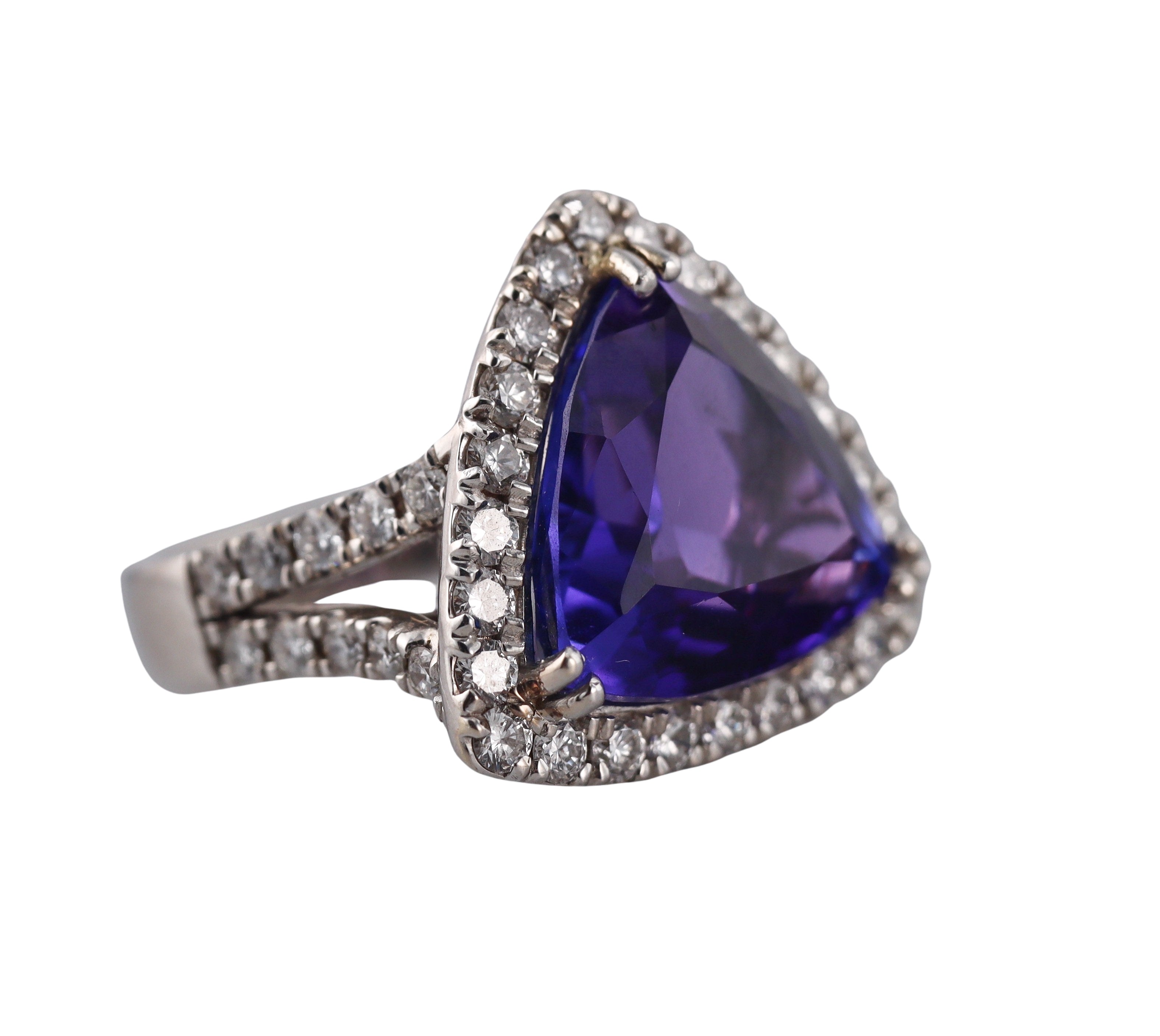 13.53ct Tanzanite Diamond Gold Ring