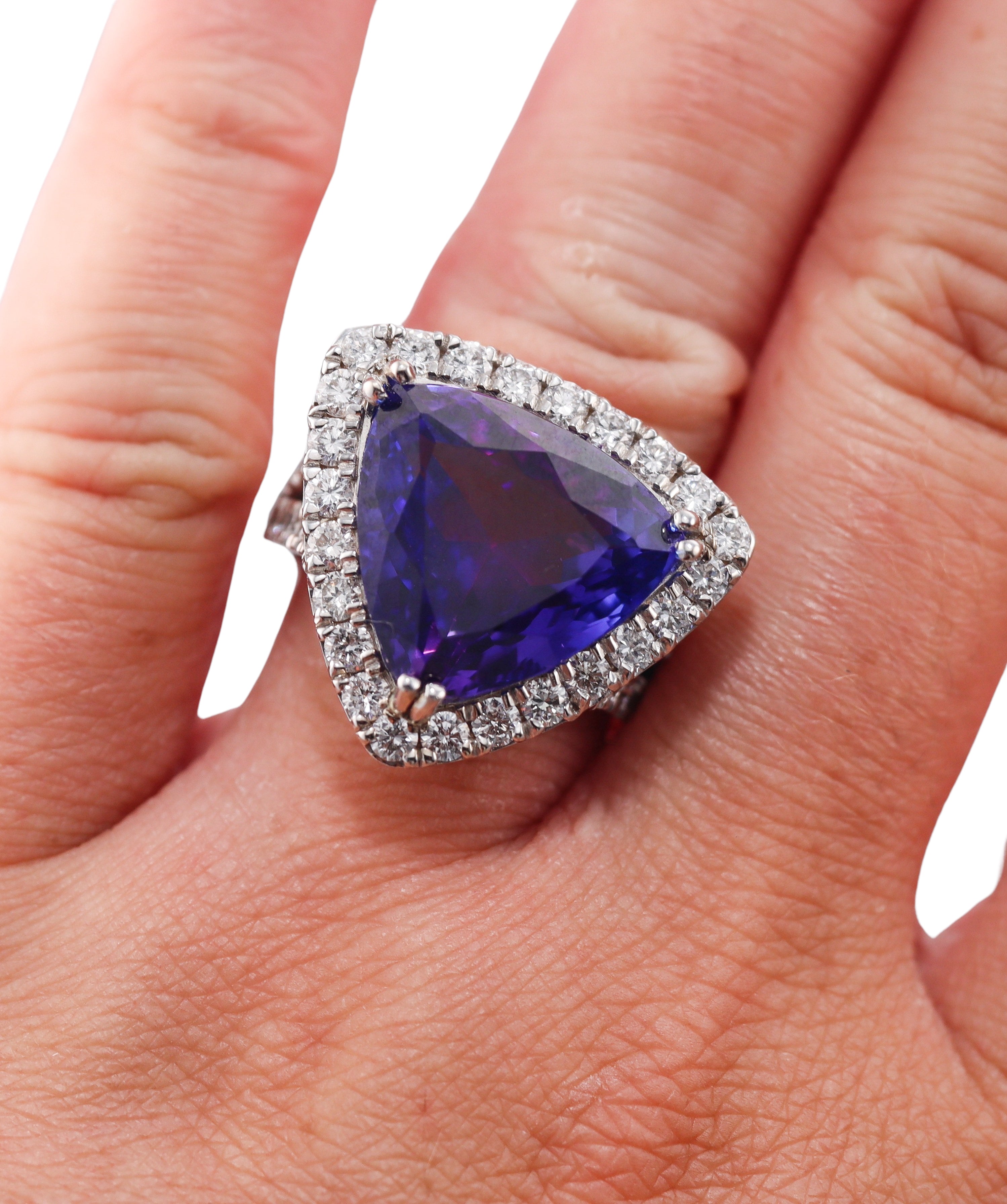 13.53ct Tanzanite Diamond Gold Ring