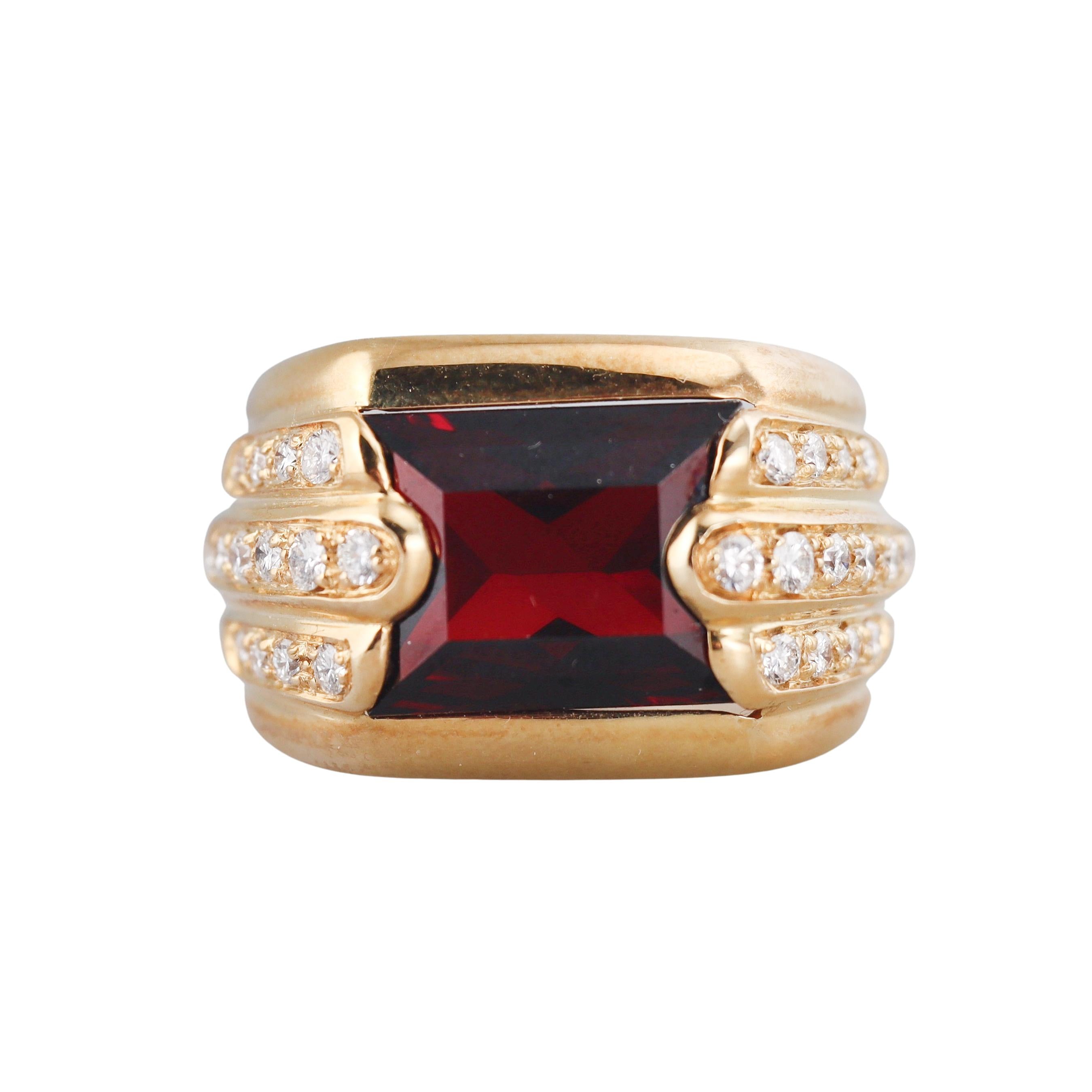 Audemars Piguet Promesse Garnet Diamond Gold Ring