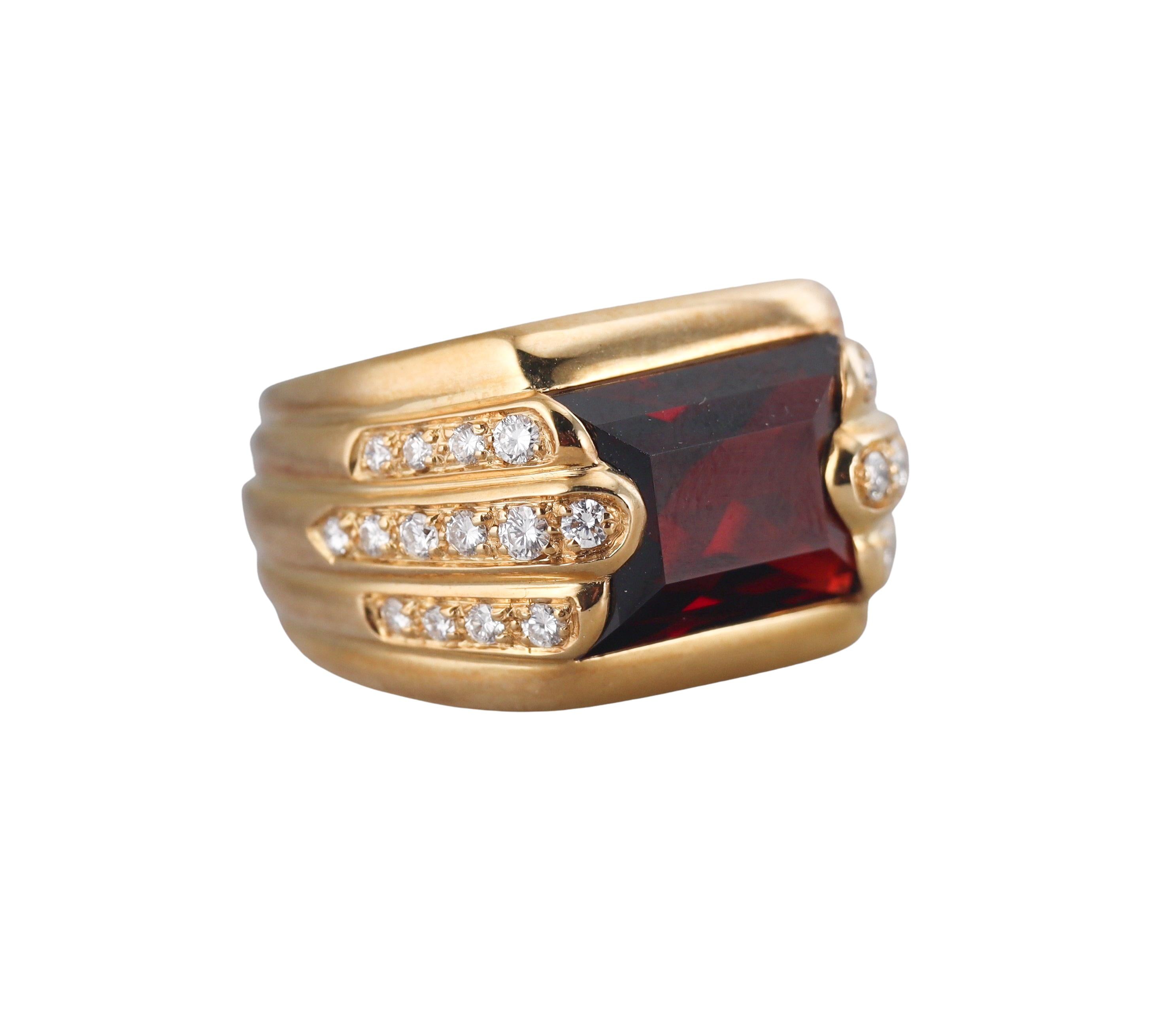 Audemars Piguet Promesse Garnet Diamond Gold Ring