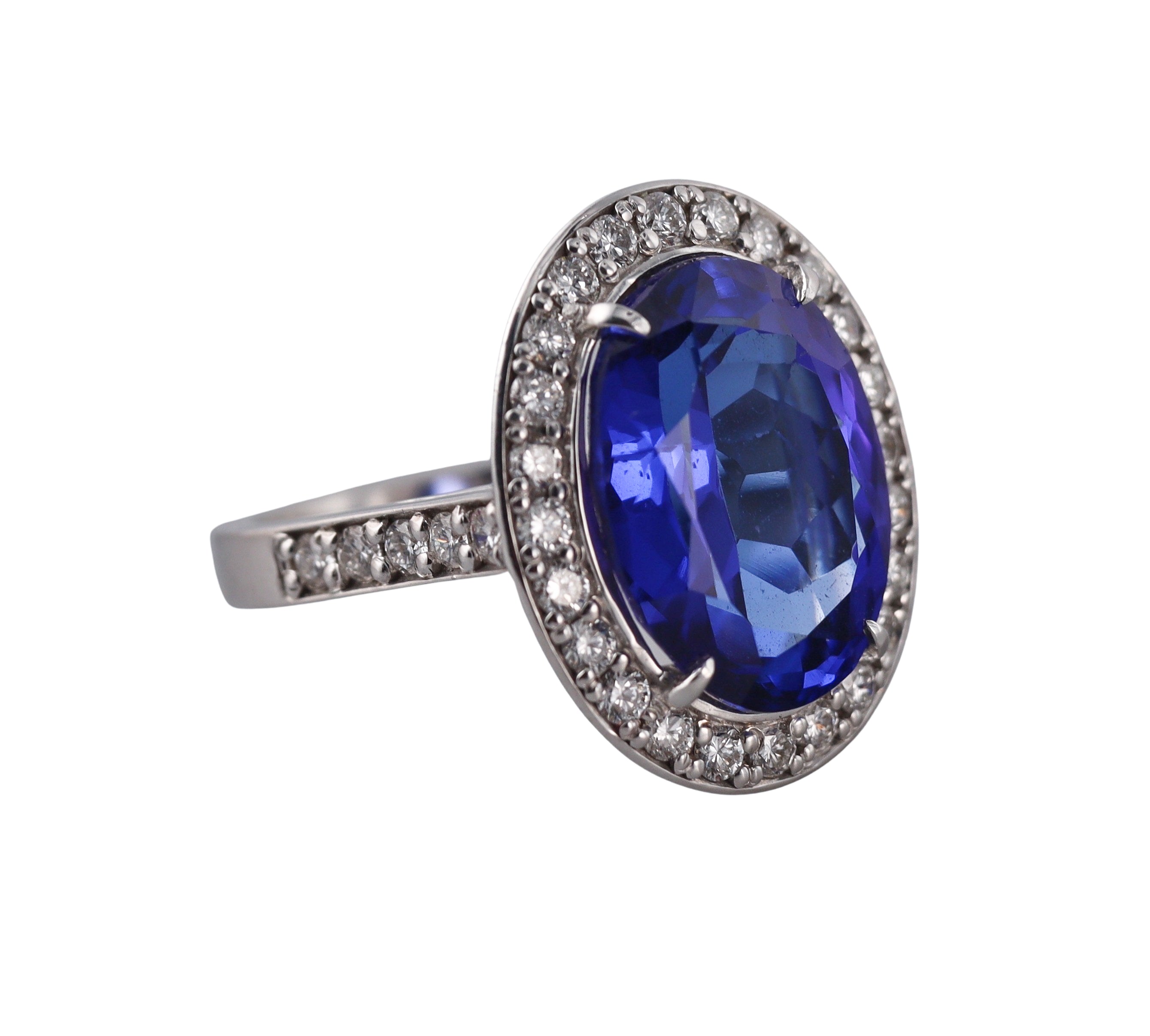 10.76ct Tanzanite Diamond Gold Ring