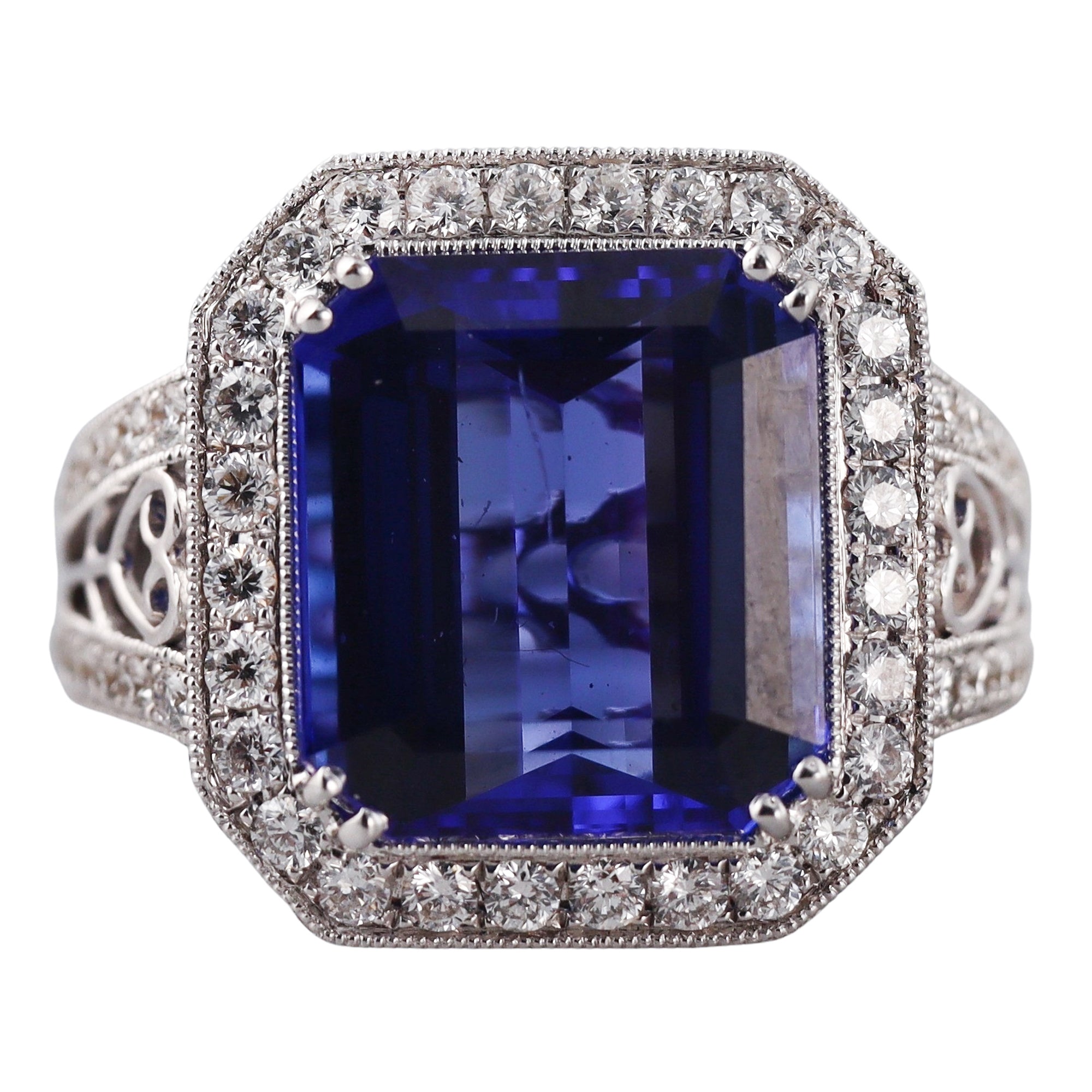 10.69ct Tanzanite Diamond Gold Ring