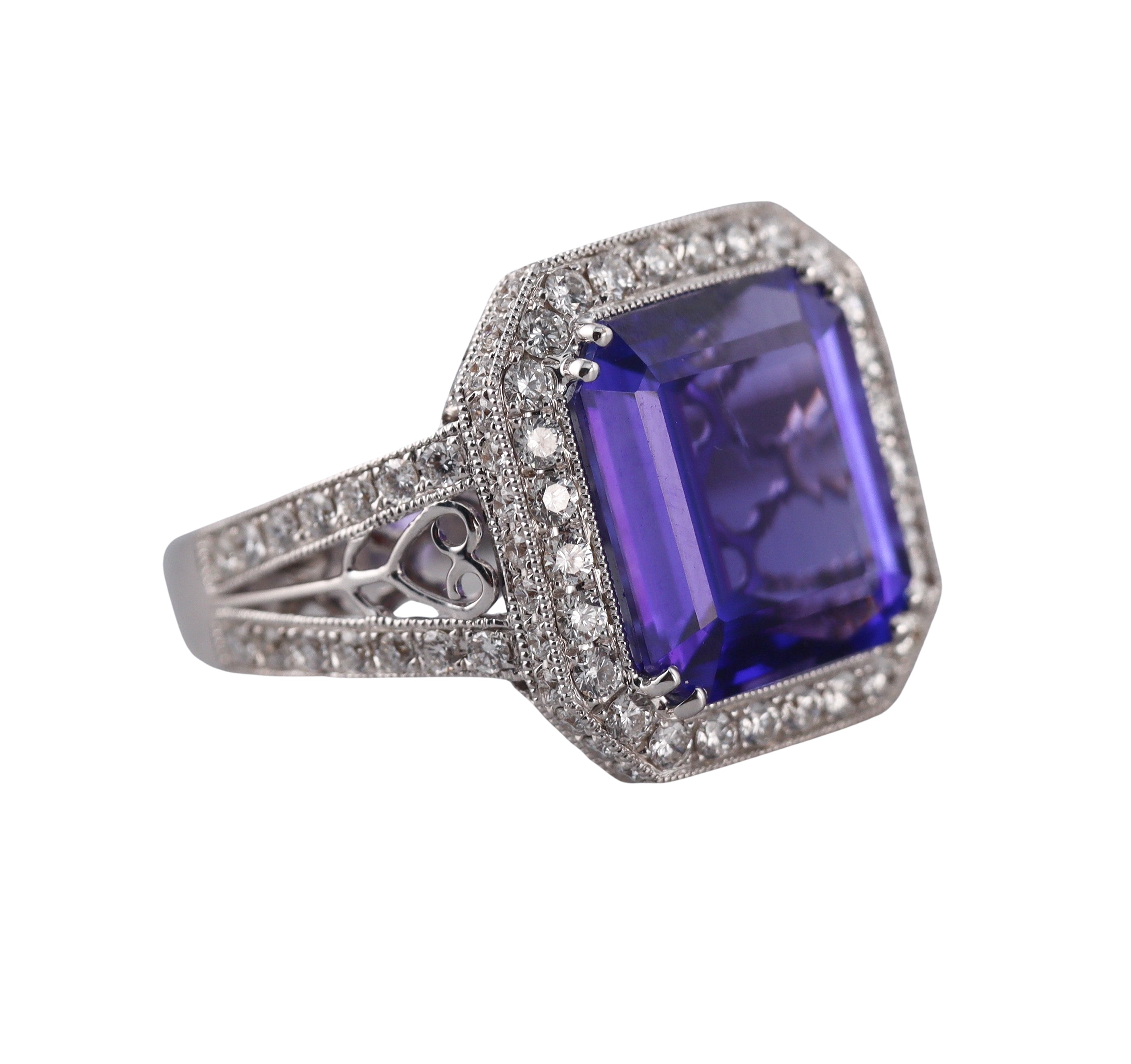 10.69ct Tanzanite Diamond Gold Ring
